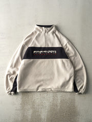 Vintage Y2K Beige Embroidered Reebok Quarter Zip Fleece (L)