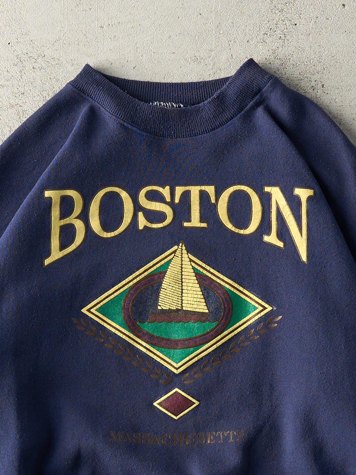 Vintage 90s Navy Blue Boston Crewneck (M/L)