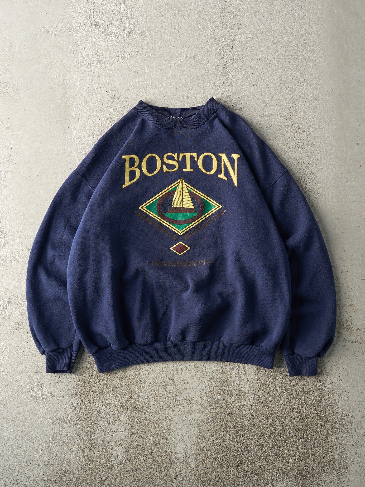 Vintage 90s Navy Blue Boston Crewneck (M/L)