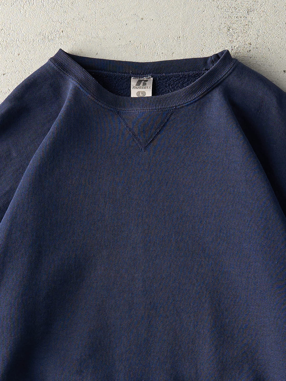 Vintage Y2K Navy Blue Russell Athletic Blank Crewneck (L)