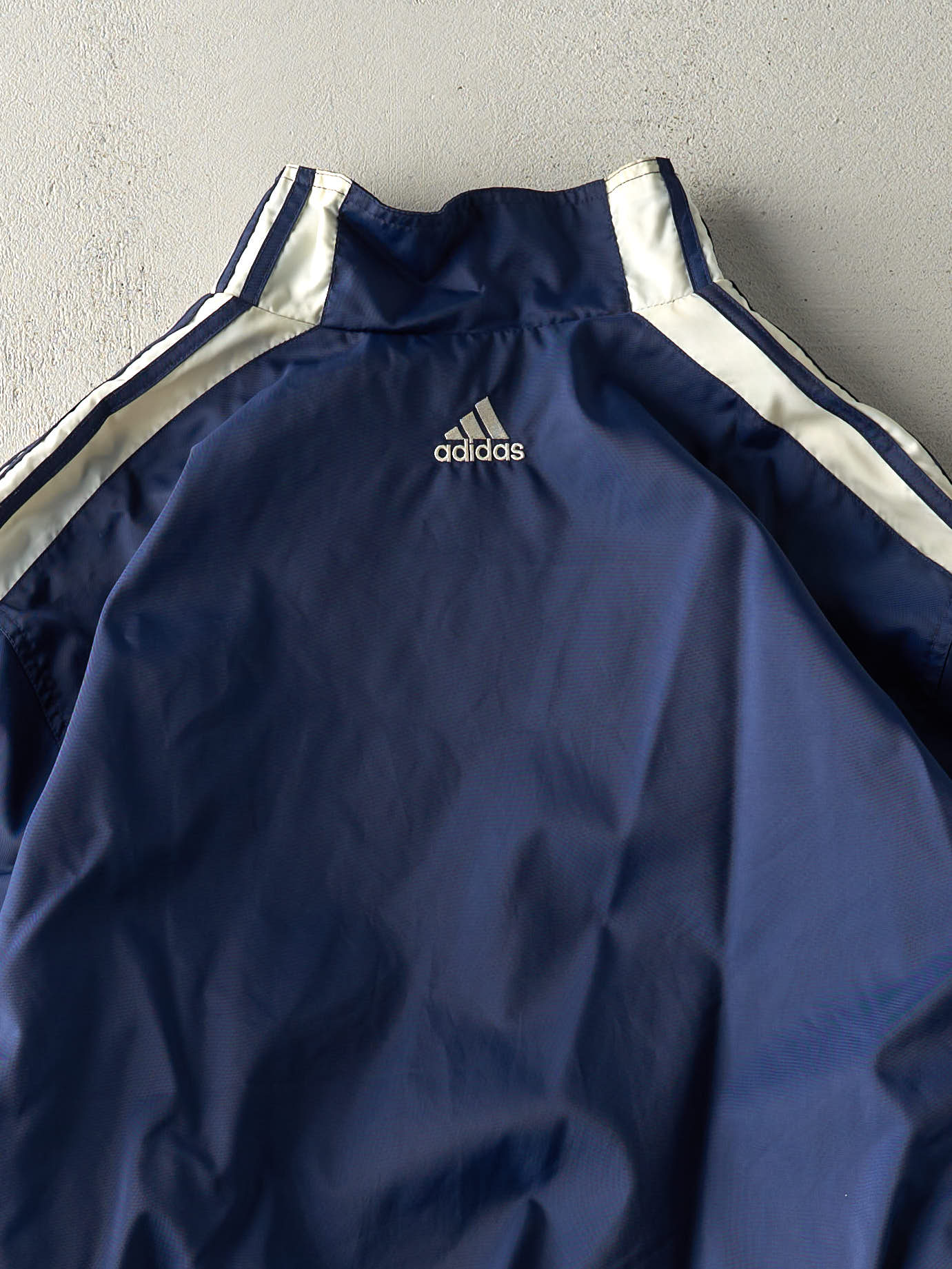 Vintage Y2K Navy Blue & White NFL x Motorola Zip Up Windbreaker Jacket (L/XL)