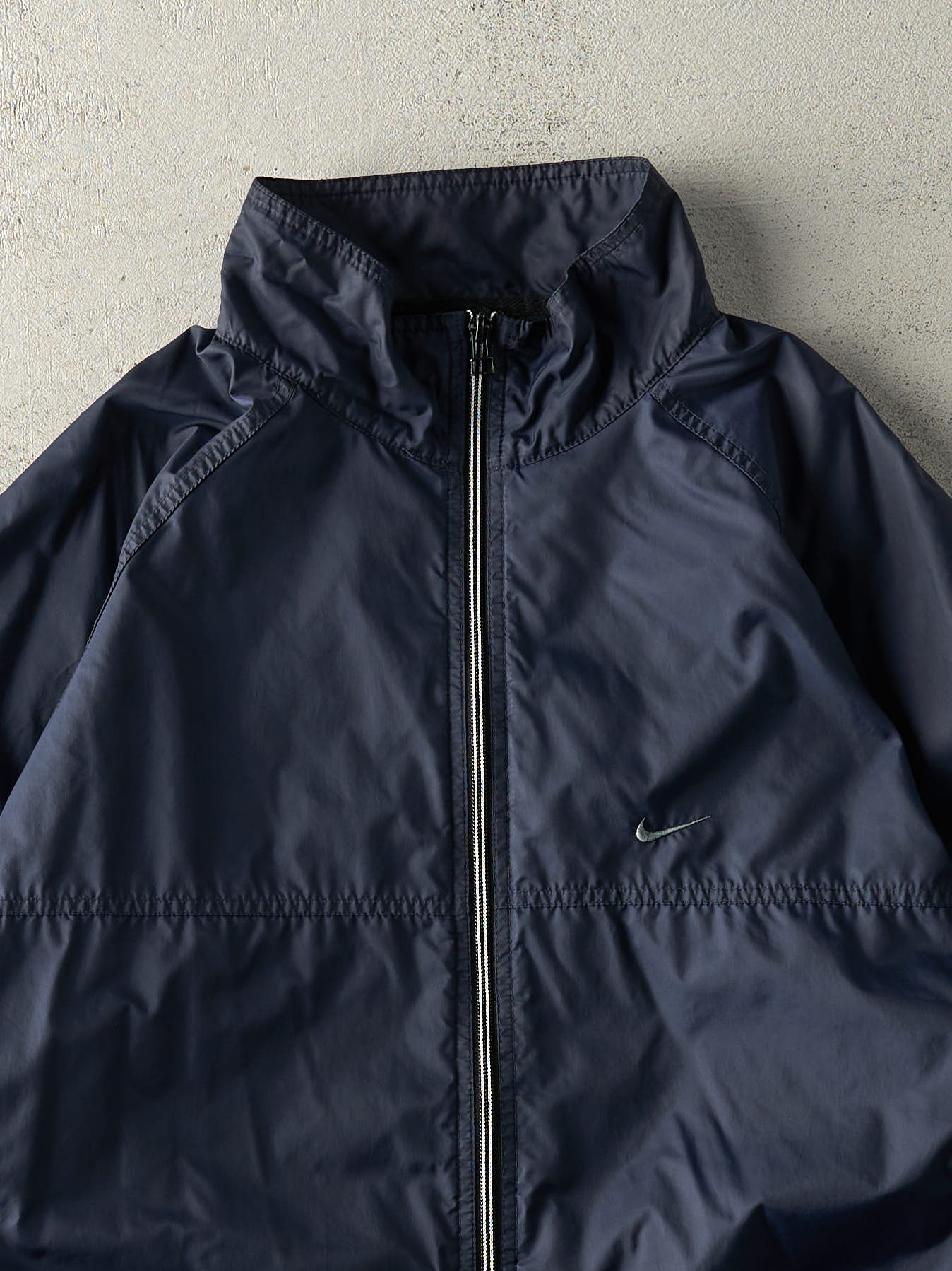 Vintage Y2K Navy Blue Nike Zip Up Windbreaker Jacket (L)