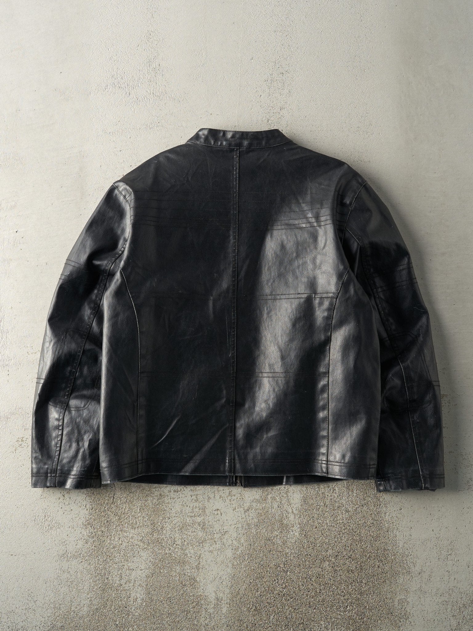 Vintage Y2K Black & Blue Whispering Smith Leather Jacket (M)