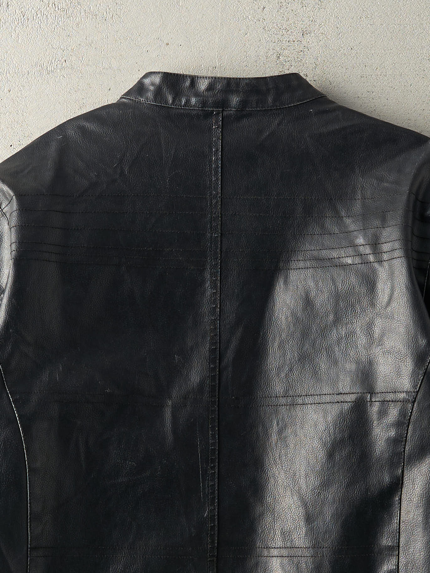 Vintage Y2K Black & Blue Whispering Smith Leather Jacket (M)