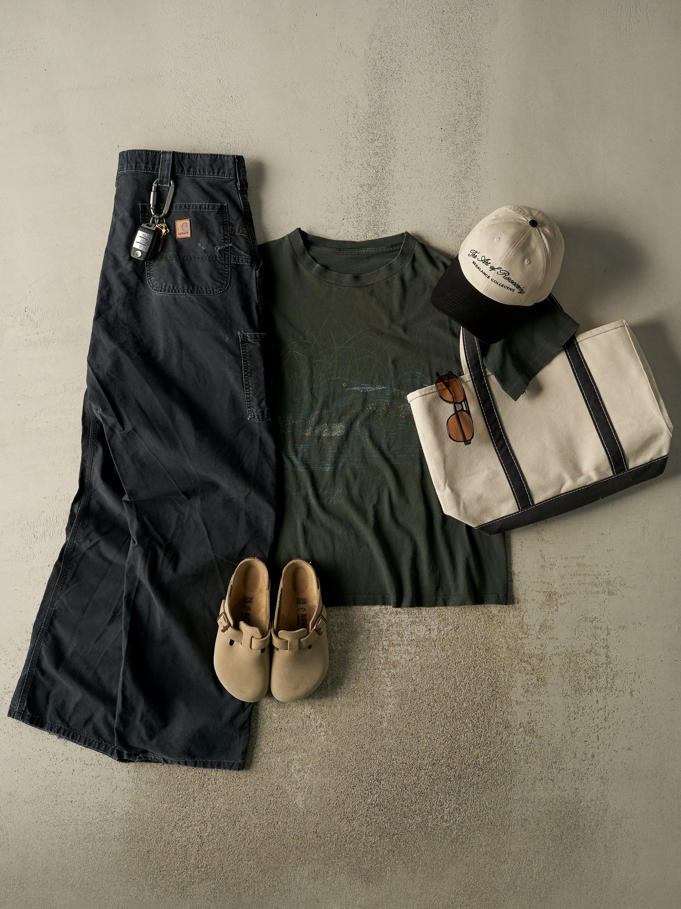 Vintage 90s Sun Faded Green Duck Single Stitch Tee (M/L)