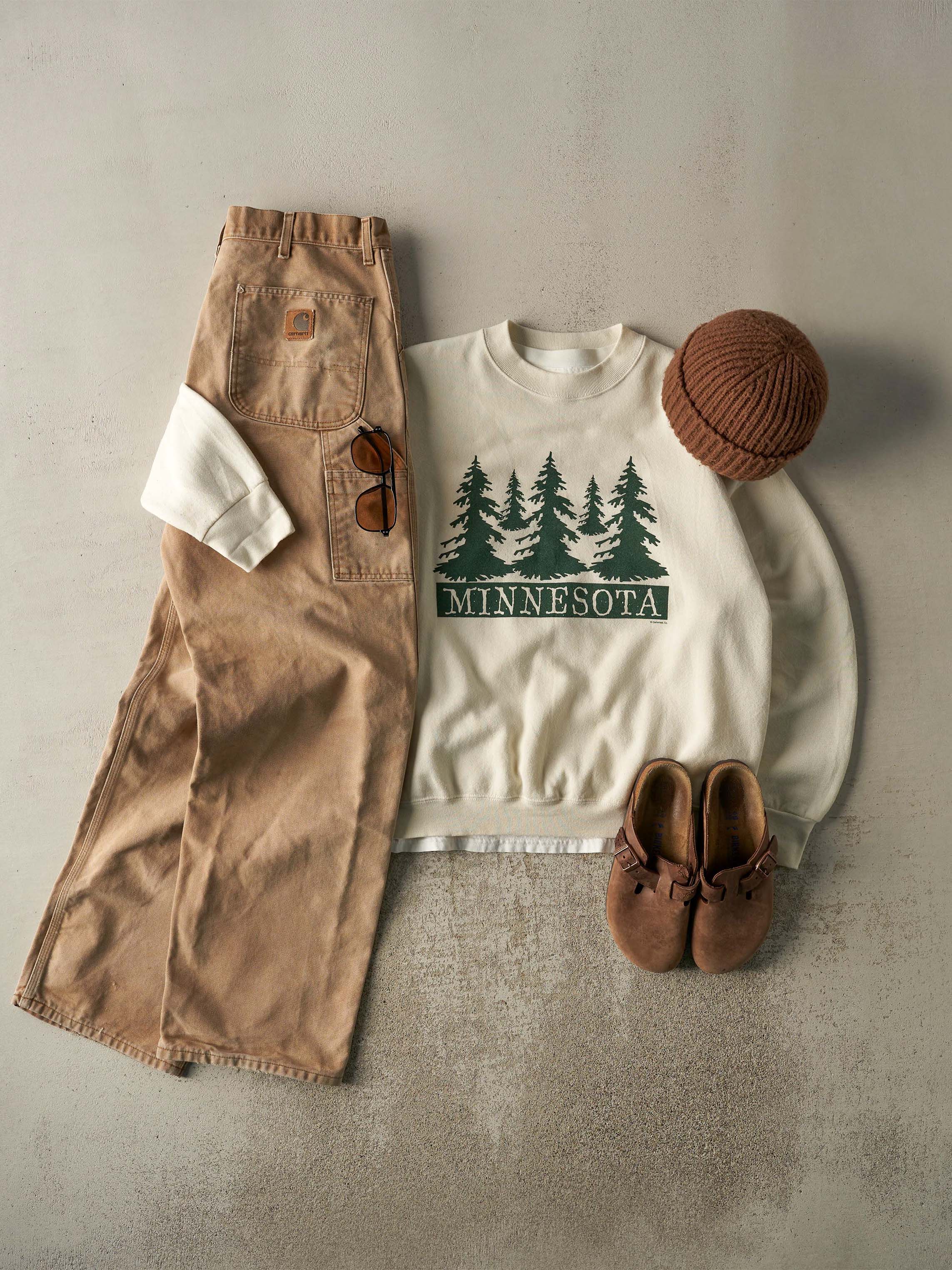 Vintage 90s Beige Carhartt Carpenter Pants (35.5x32)