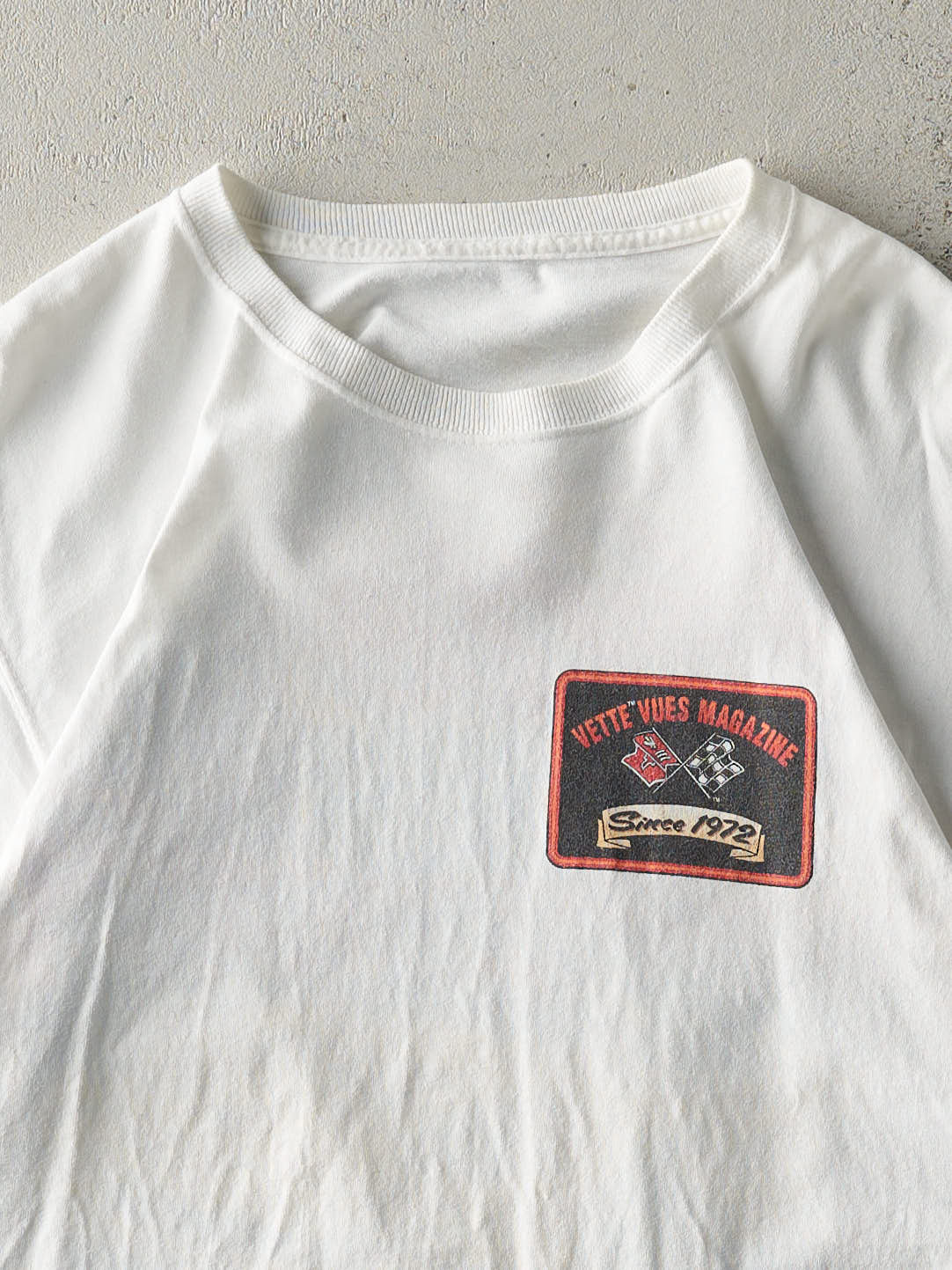 Vintage Y2K White Vette Vues Magazine Tee (M/L)