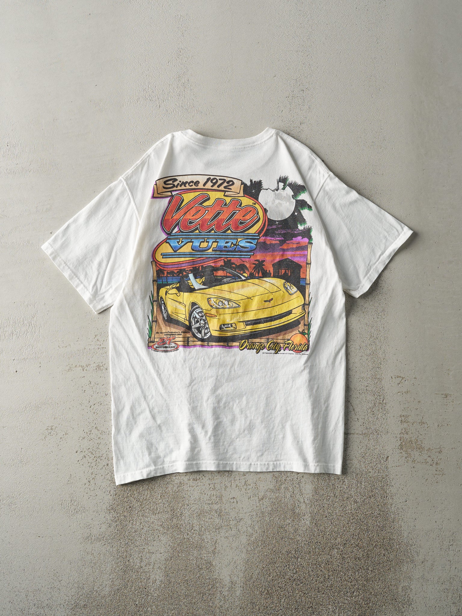 Vintage Y2K White Vette Vues Magazine Tee (M/L)