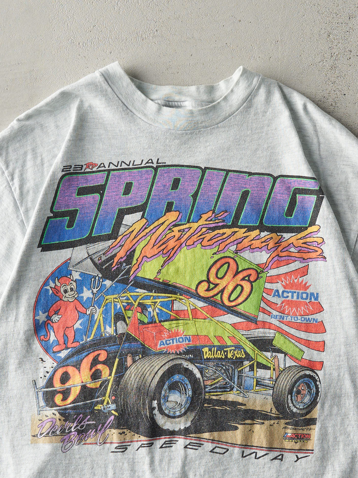 Vintage 96' Heather Grey Spring Nationals Racing Single Stitch Tee (M)