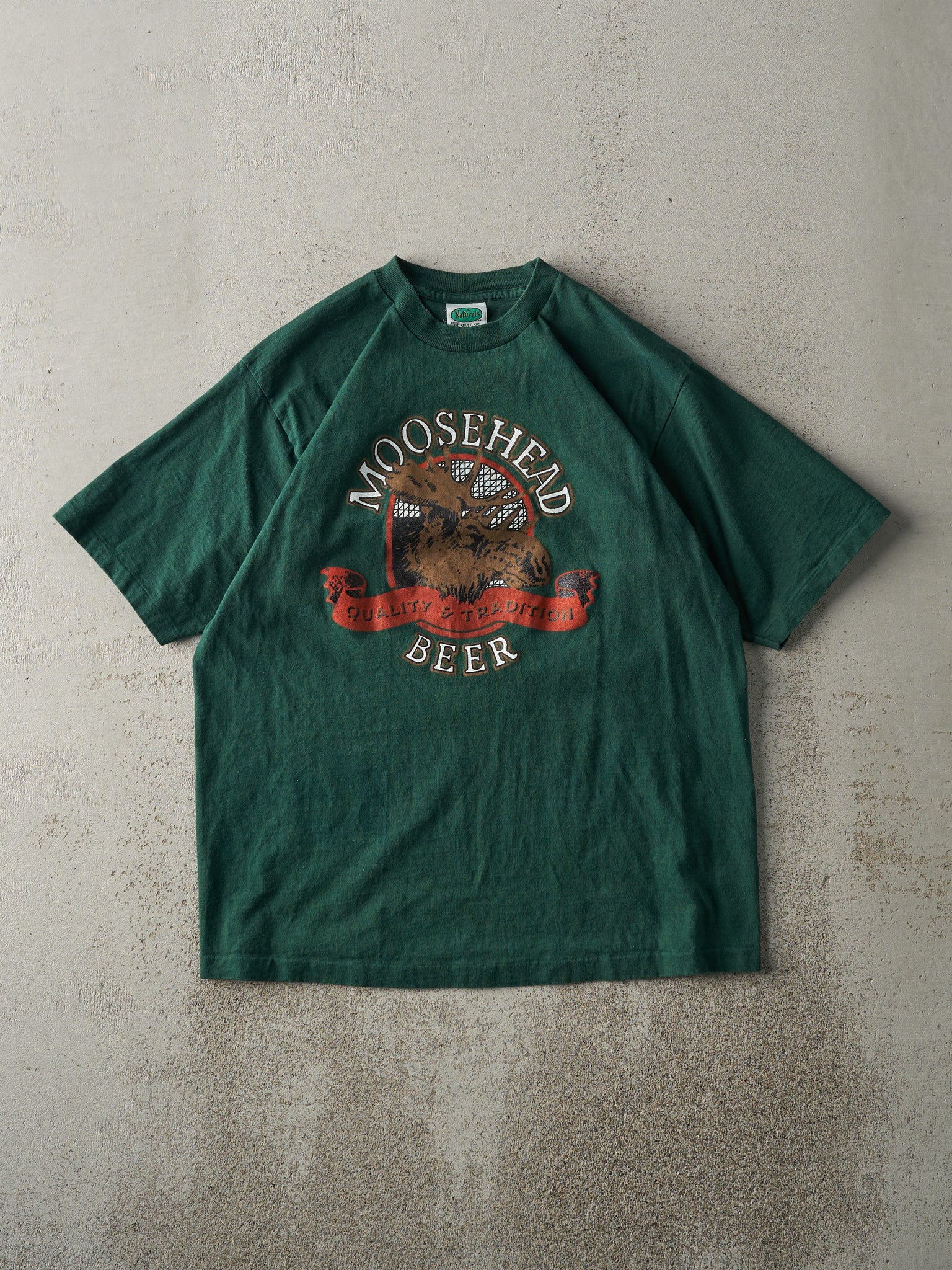 Vintage 90s Forest Green Moose Head Single Stitch Tee (M)