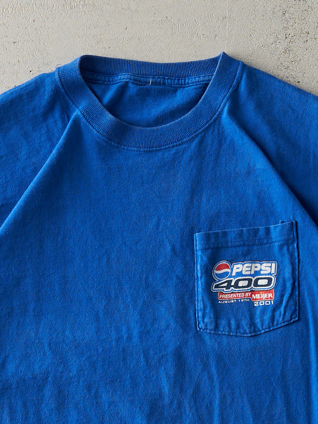 Vintage 01' Blue Pepsi 400 Nascar Pocket Tee (L)