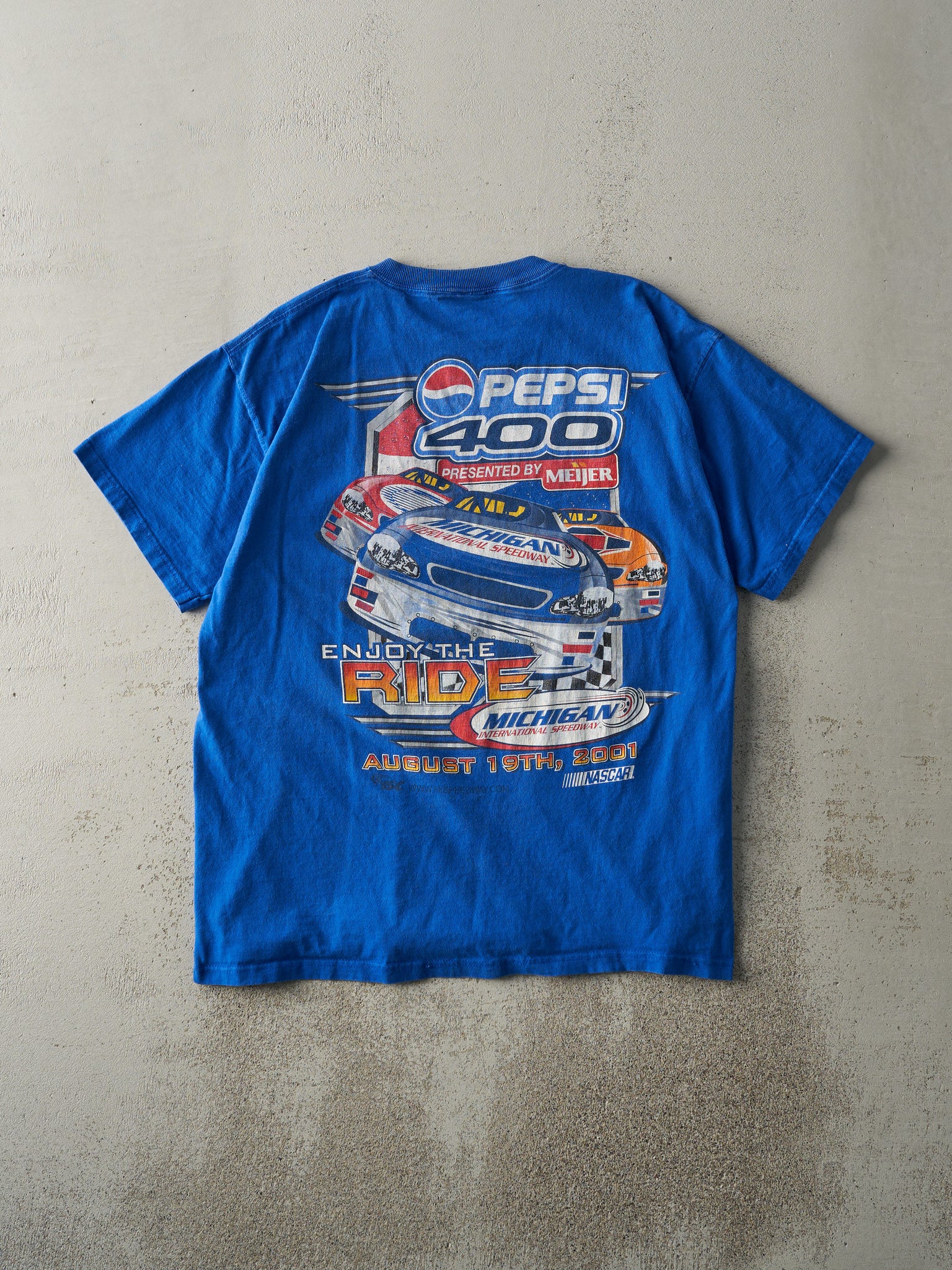 Vintage 01' Blue Pepsi 400 Nascar Pocket Tee (L)