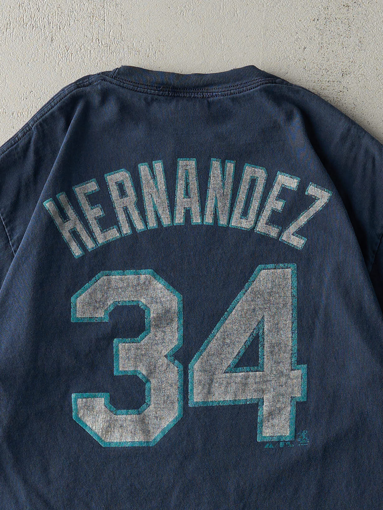 Vintage Y2K Navy Blue Seattle Mariners #34 Hernandez Player Tee (M/L)