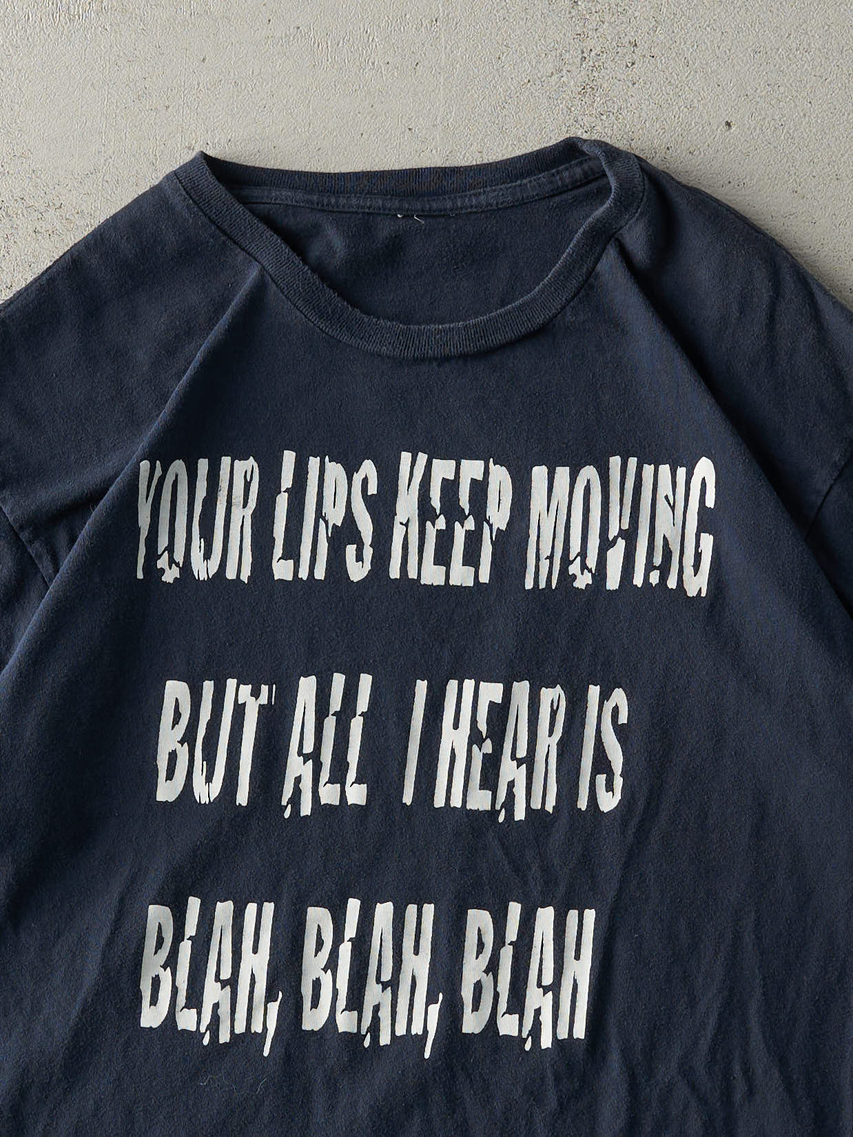Vintage Y2K Faded Black "Blah, Blah, Blah" Tee (M/L)