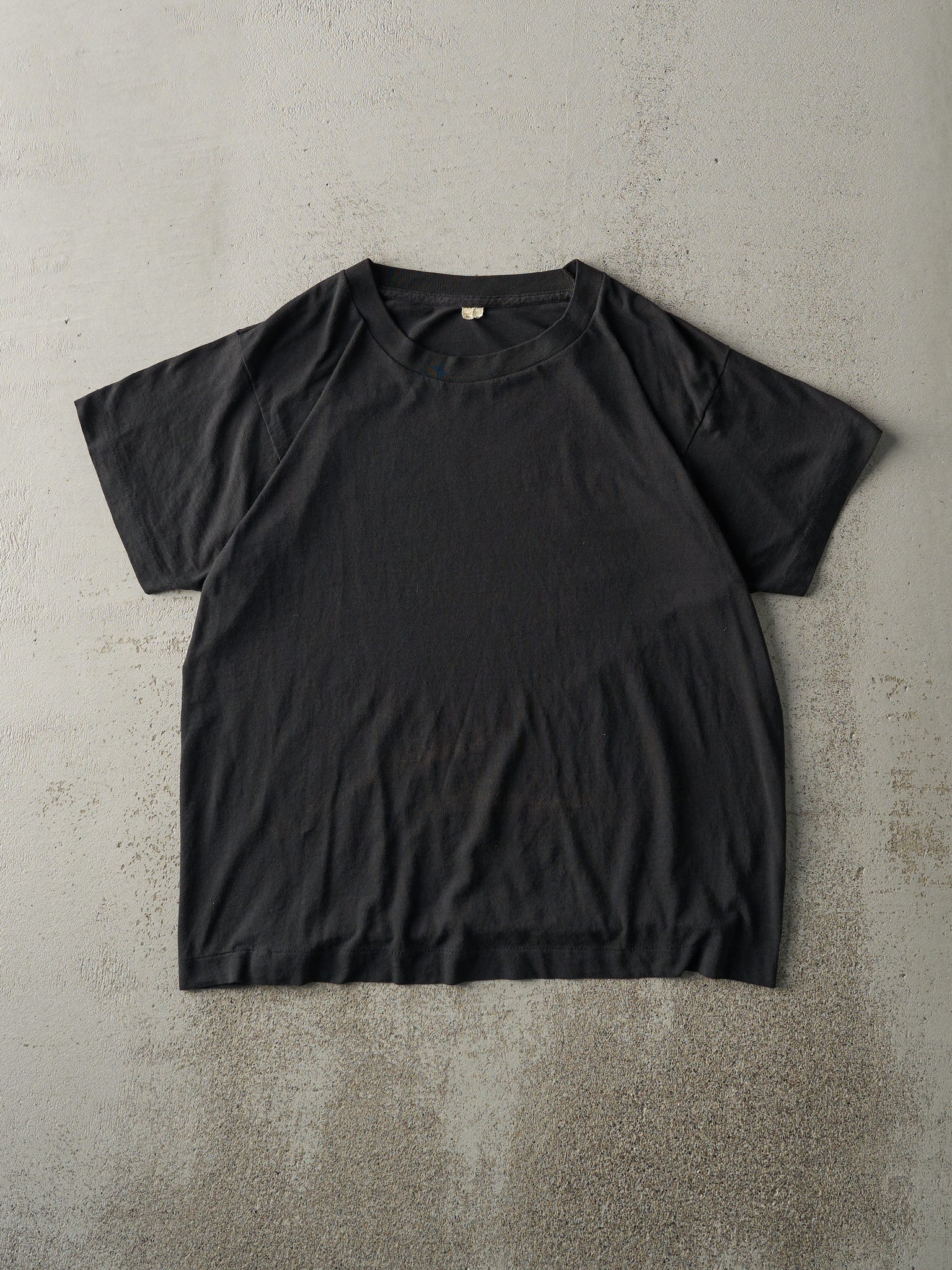 Vintage 80s Black Blank Single Stitch Tee (M)