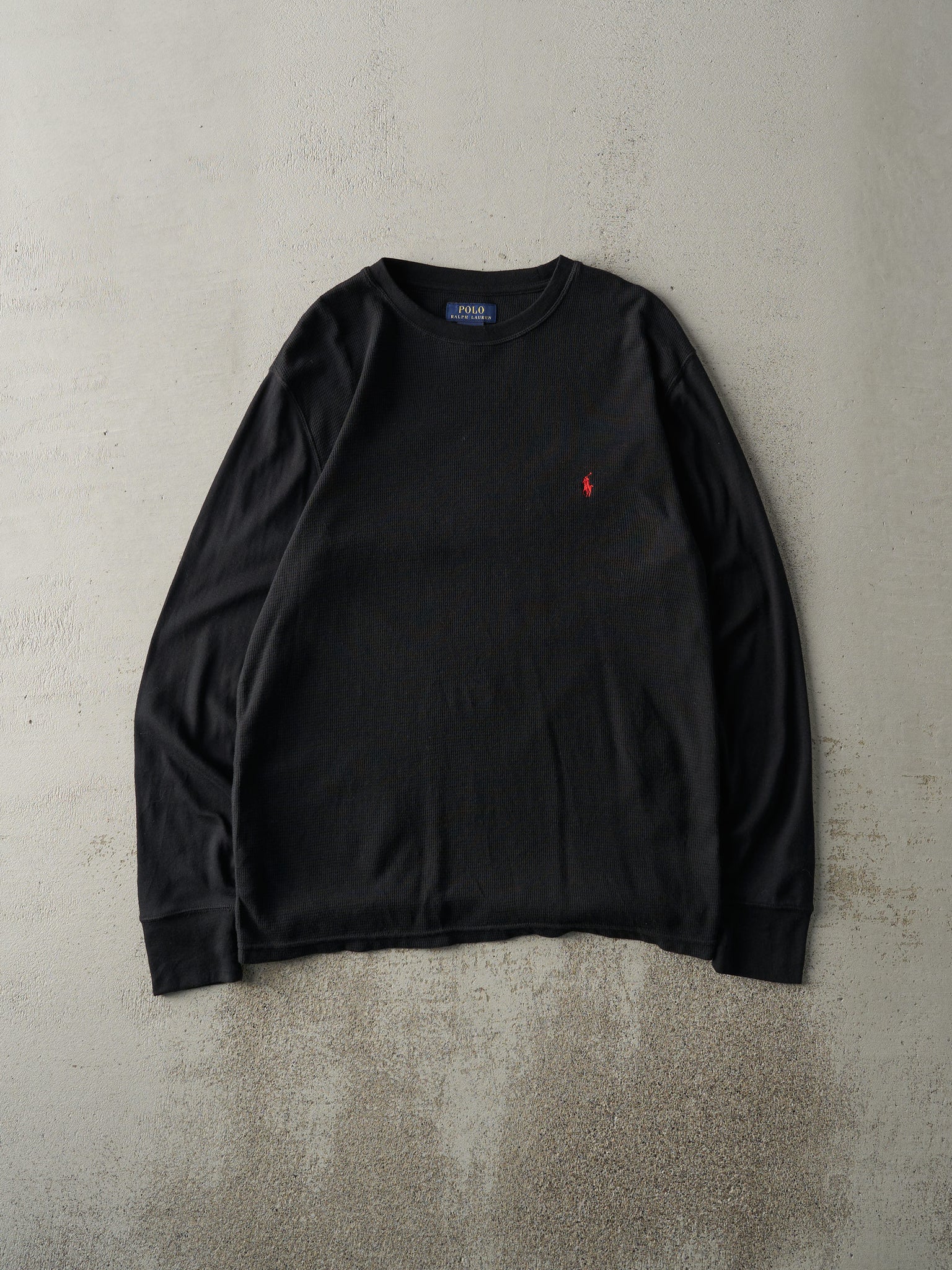 Vintage Y2K Black Polo Ralph Lauren Long Sleeve (S/M)