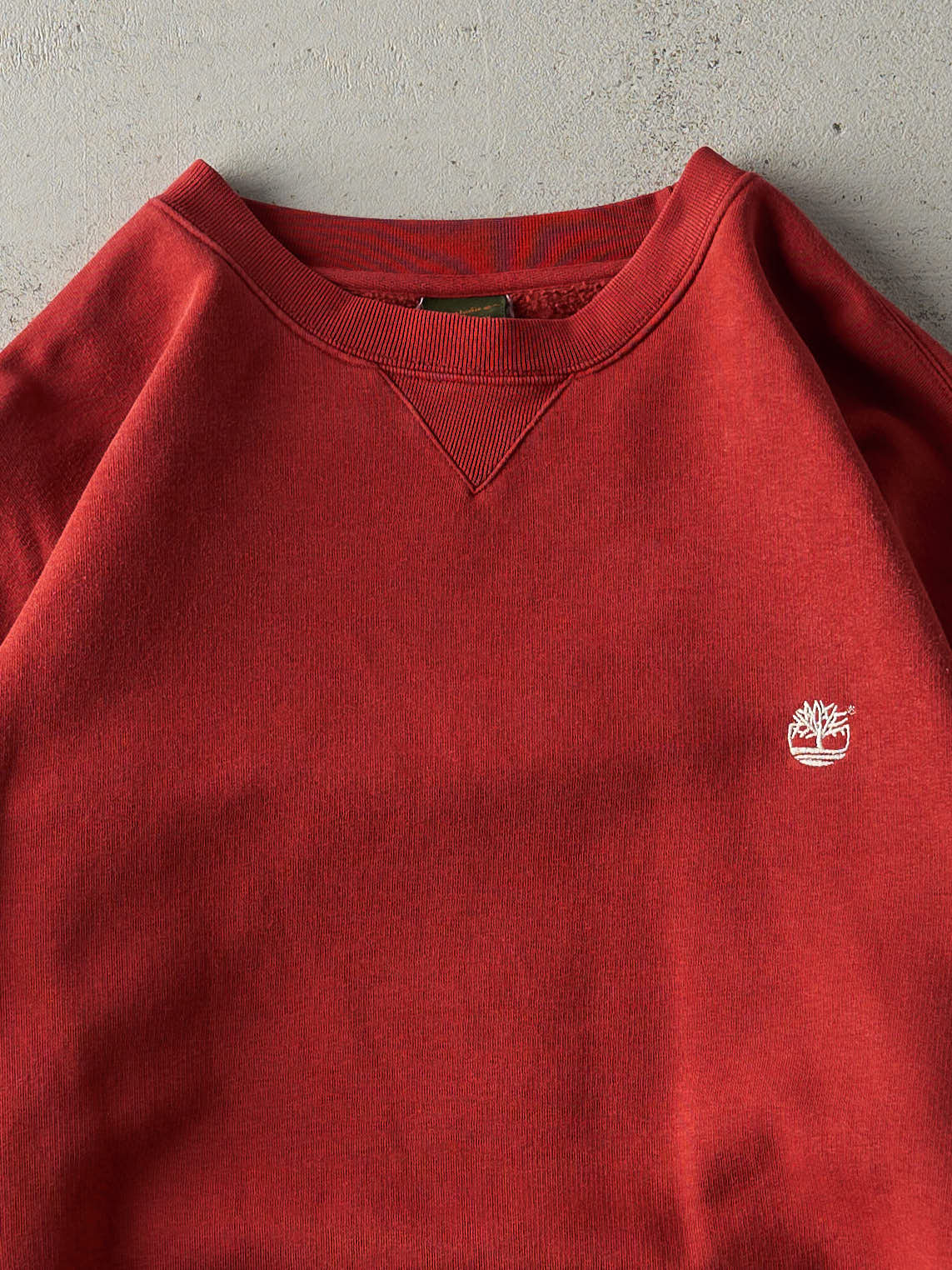Vintage 90s Red Embroidered Timberland Boxy Crewneck (XL)