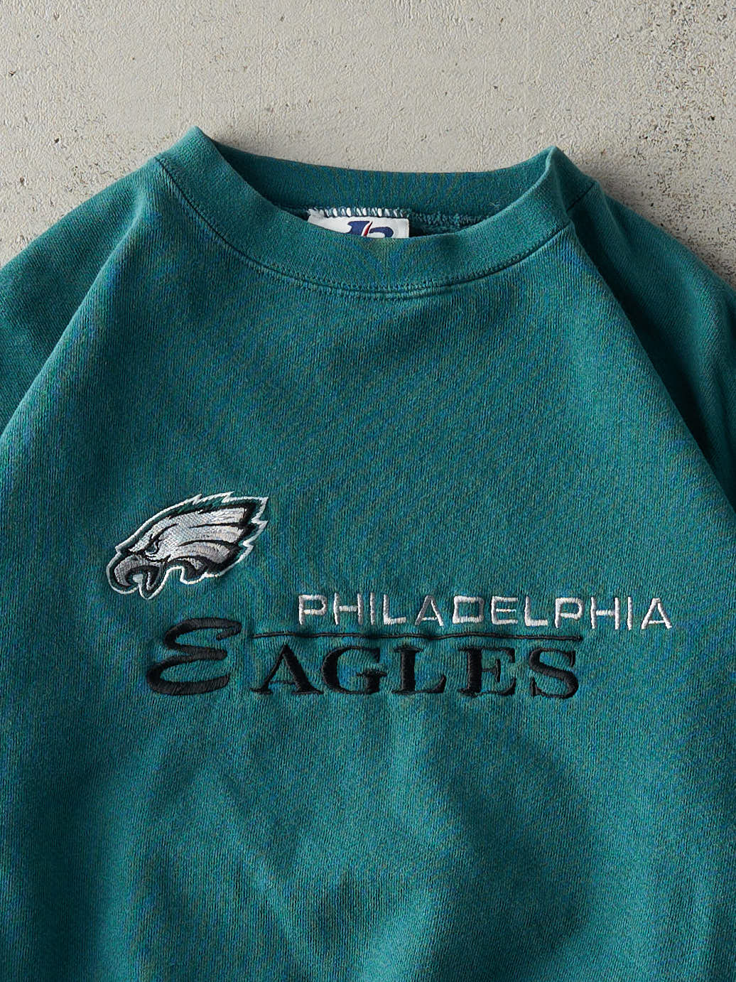 Vintage 90s Teal Philadelphia Eagles Embroidered Boxy Crewneck (M)