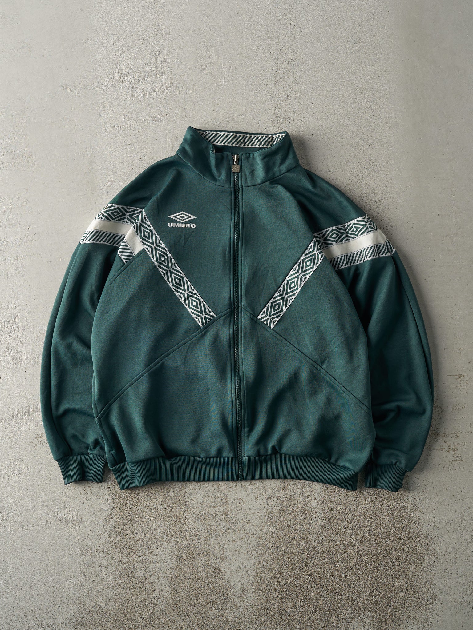 Vintage 90s Forest Green Umbro Zip Up Sweatshirt (L)