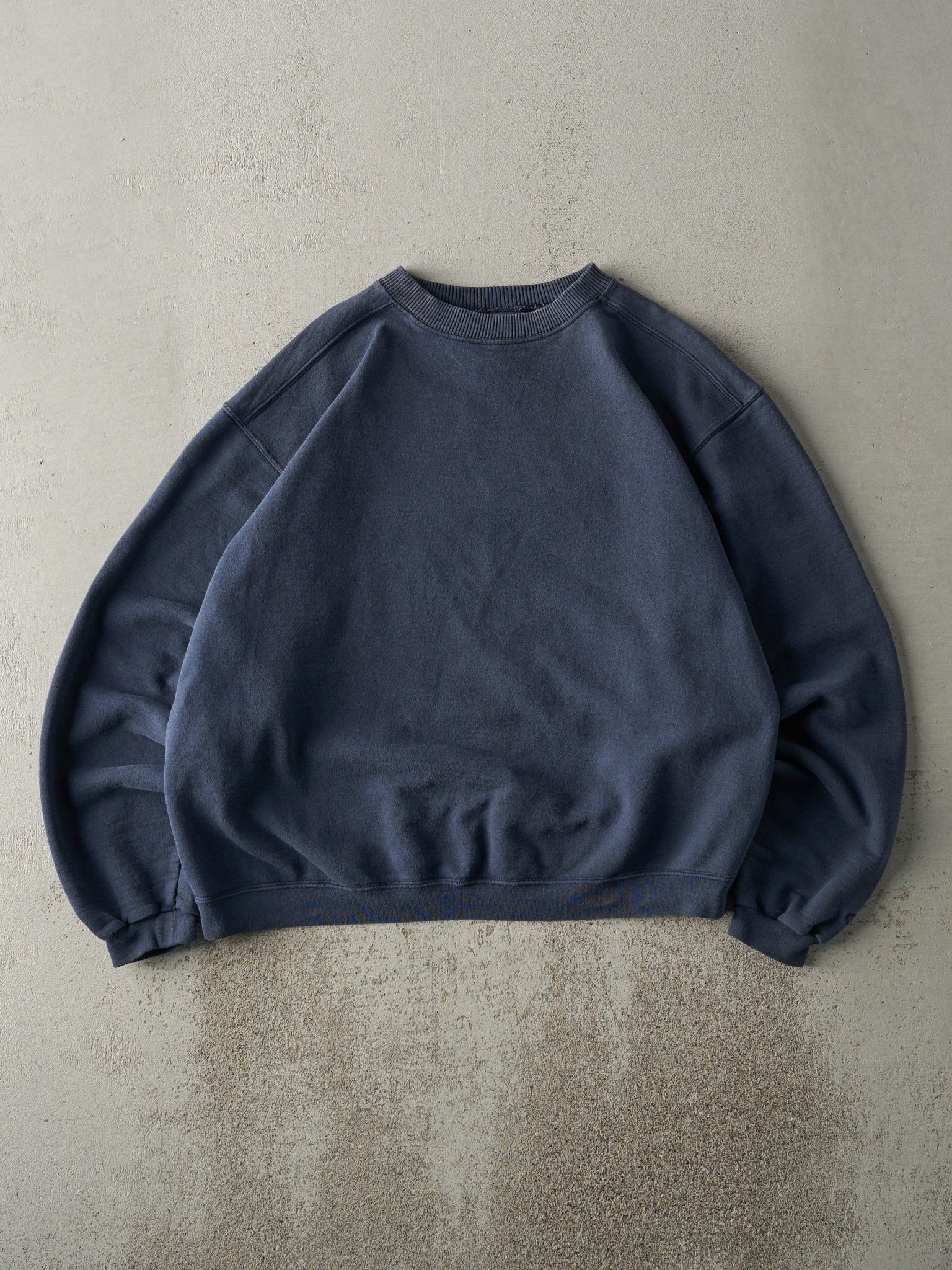 Vintage 90s Navy Blue Champion Blank Boxy Crewneck (L)