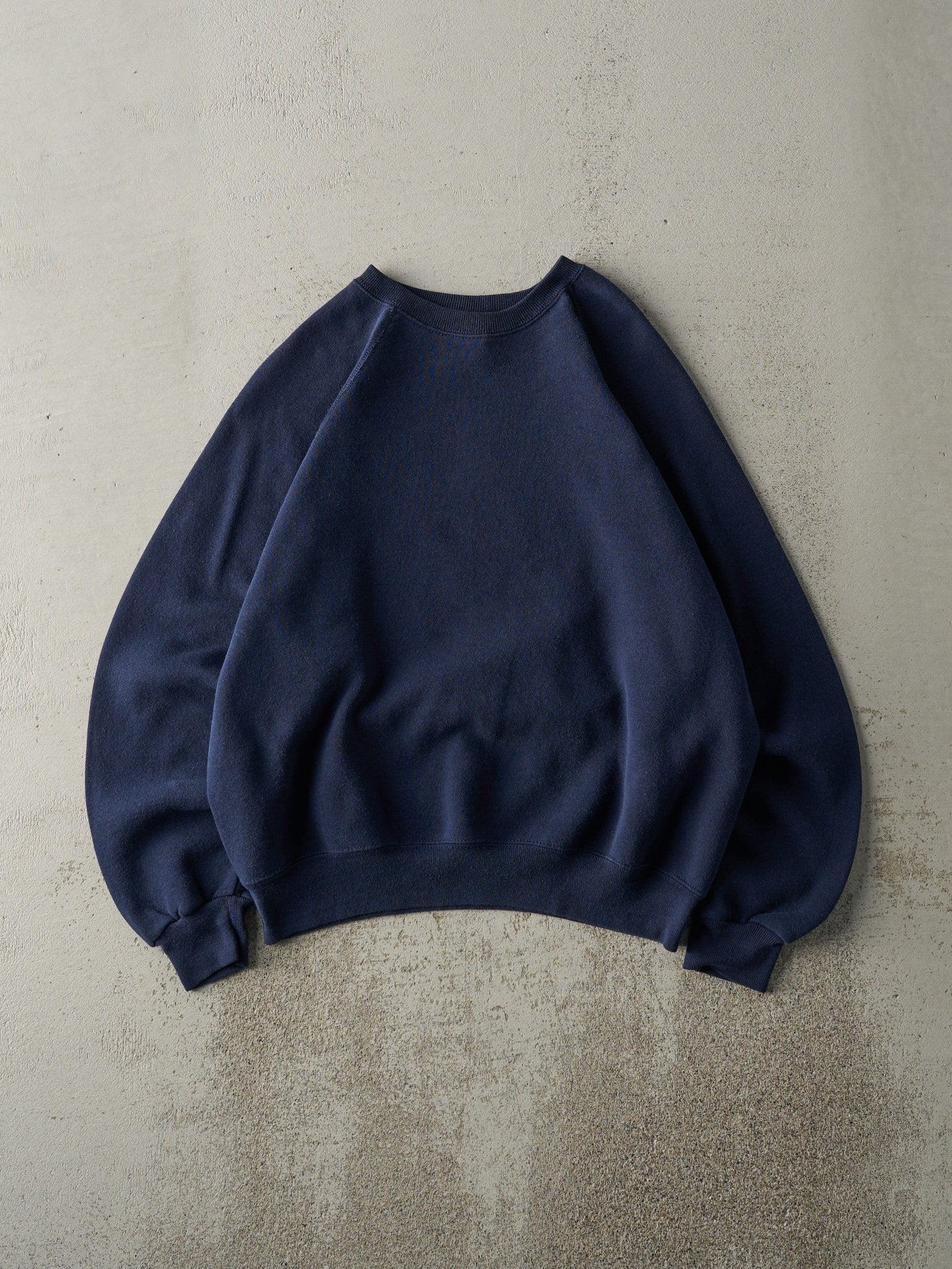 Vintage 80s Navy Blue Blank Boxy Crewneck (M)