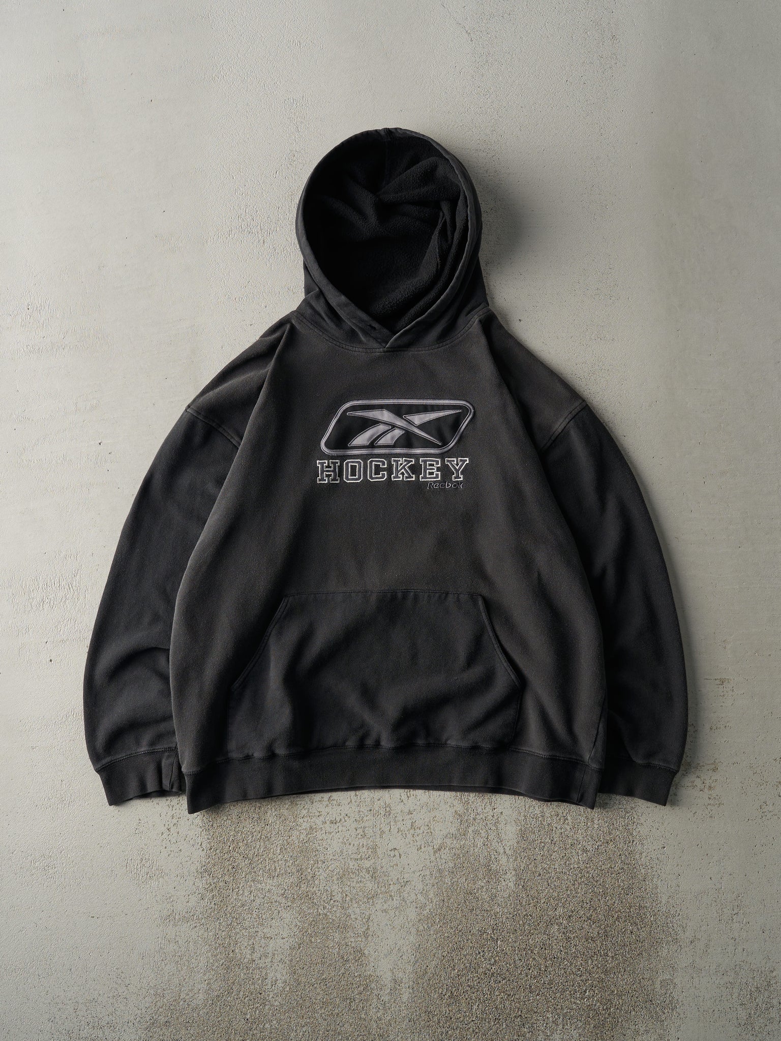 Vintage Y2K Black Embroidered Reebok Hockey Hoodie (M/L)