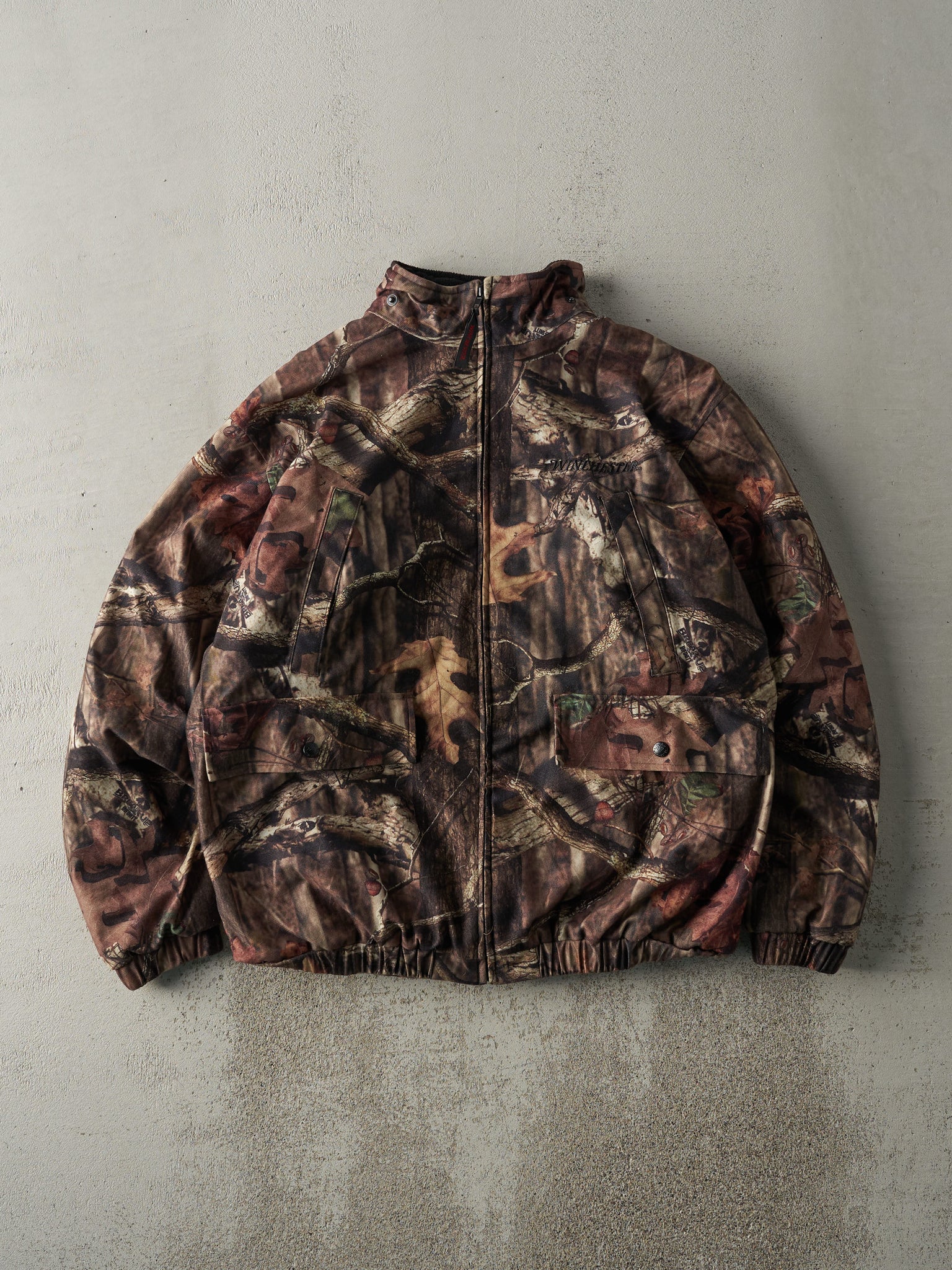 Vintage Y2K Camo Winchester x Break Up Camo Fleece Lined Jacket (L)