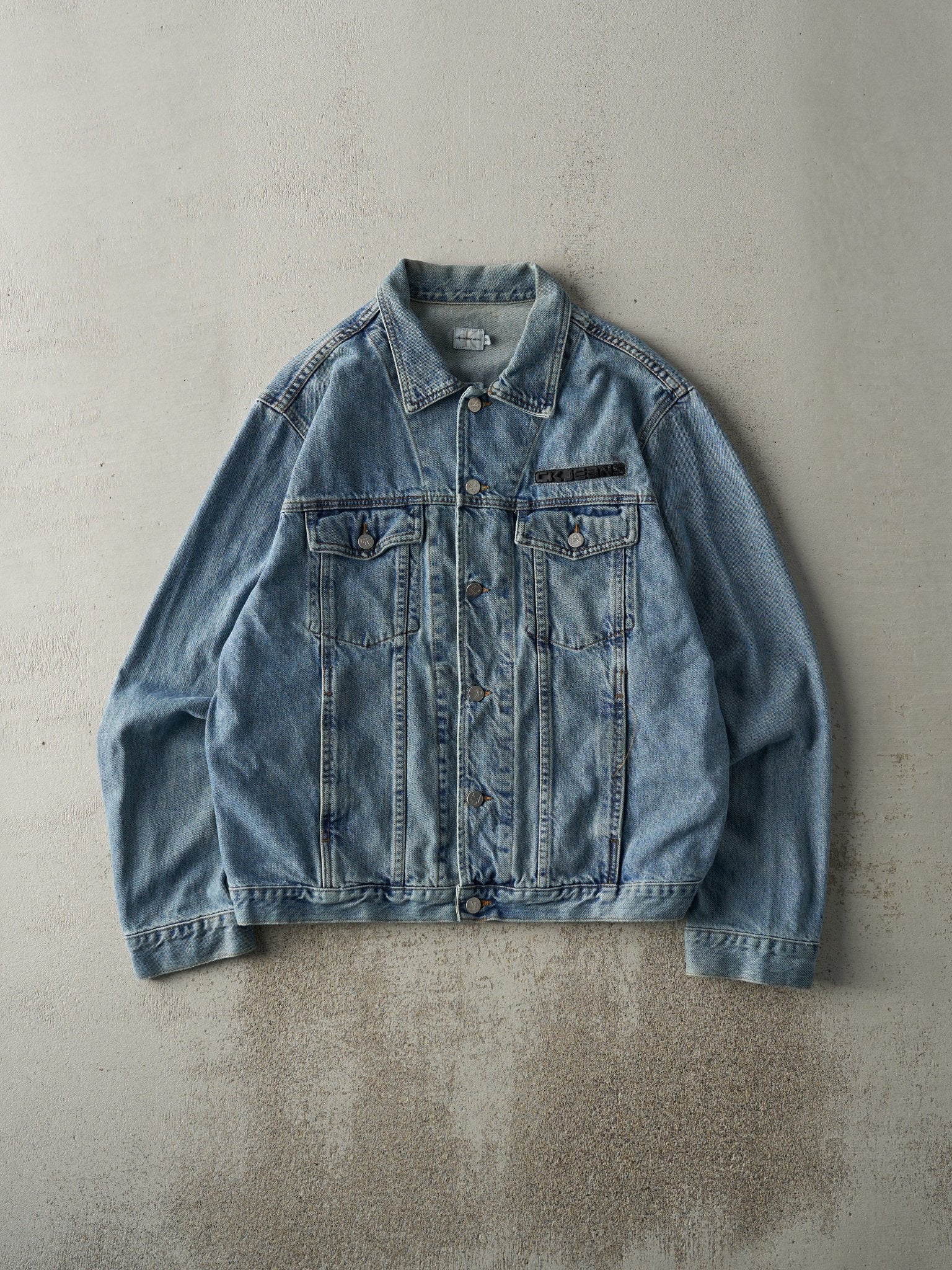 Vintage 90s Light Wash Calvin Klein Denim Jacket (M)