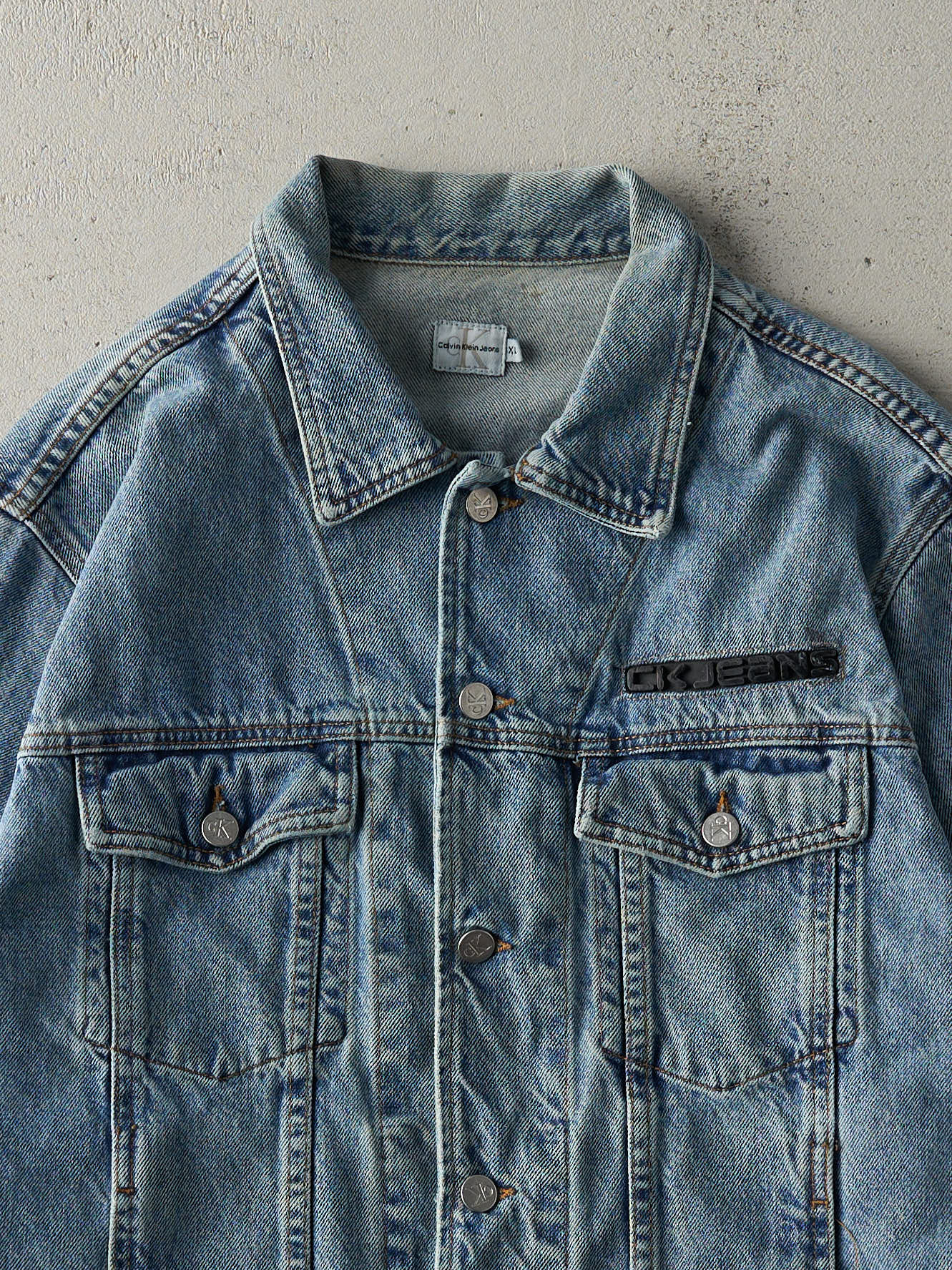 Vintage 90s Light Wash Calvin Klein Denim Jacket (M)