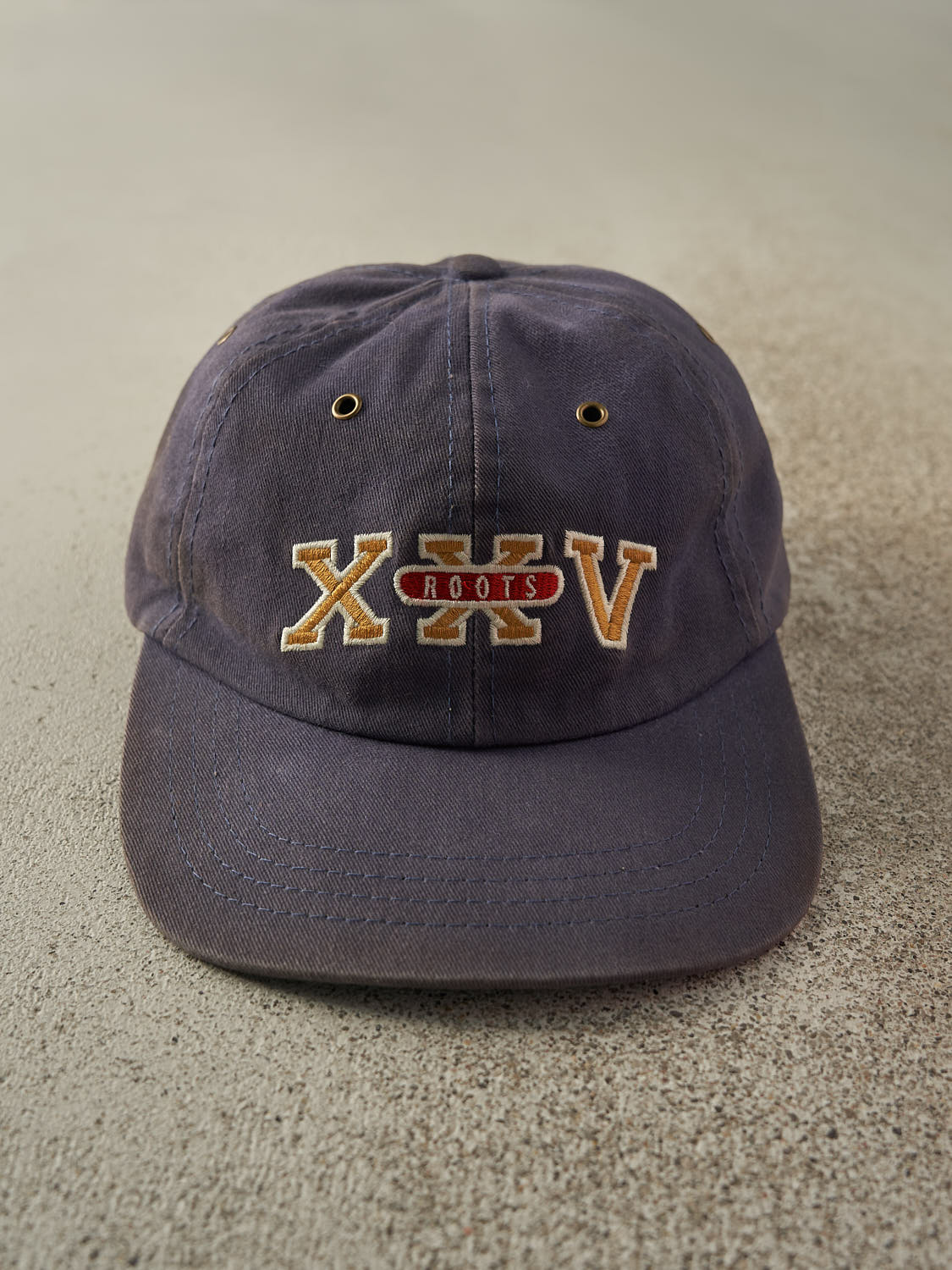 Vintage 90s Faded Blue Roots Embroidered Velcro Hat