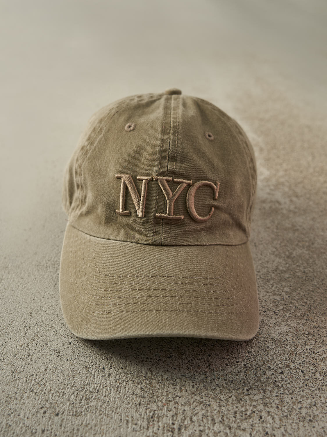 Vintage 90s Beige NYC Embroidered Strapback Hat