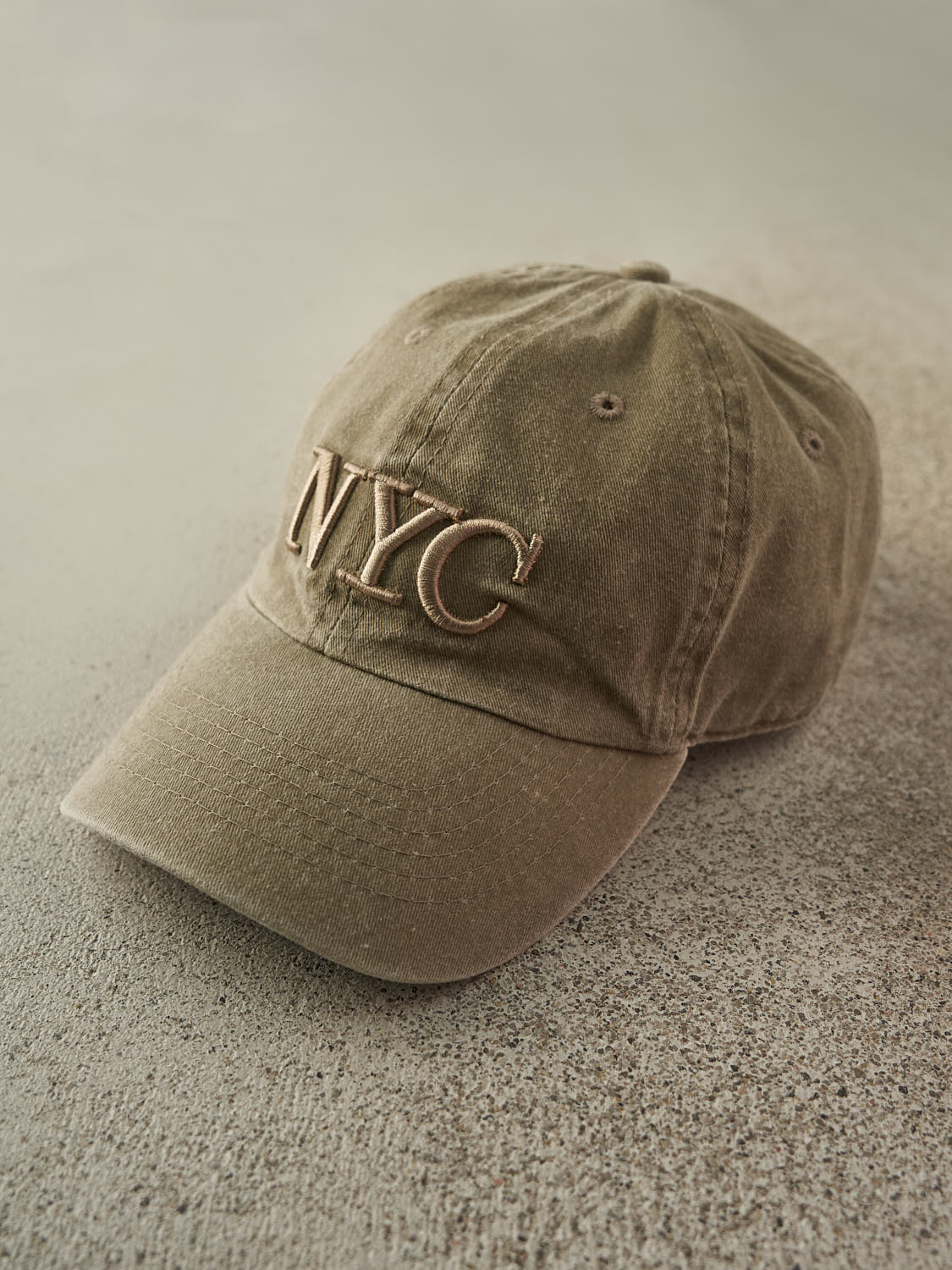 Vintage 90s Beige NYC Embroidered Strapback Hat