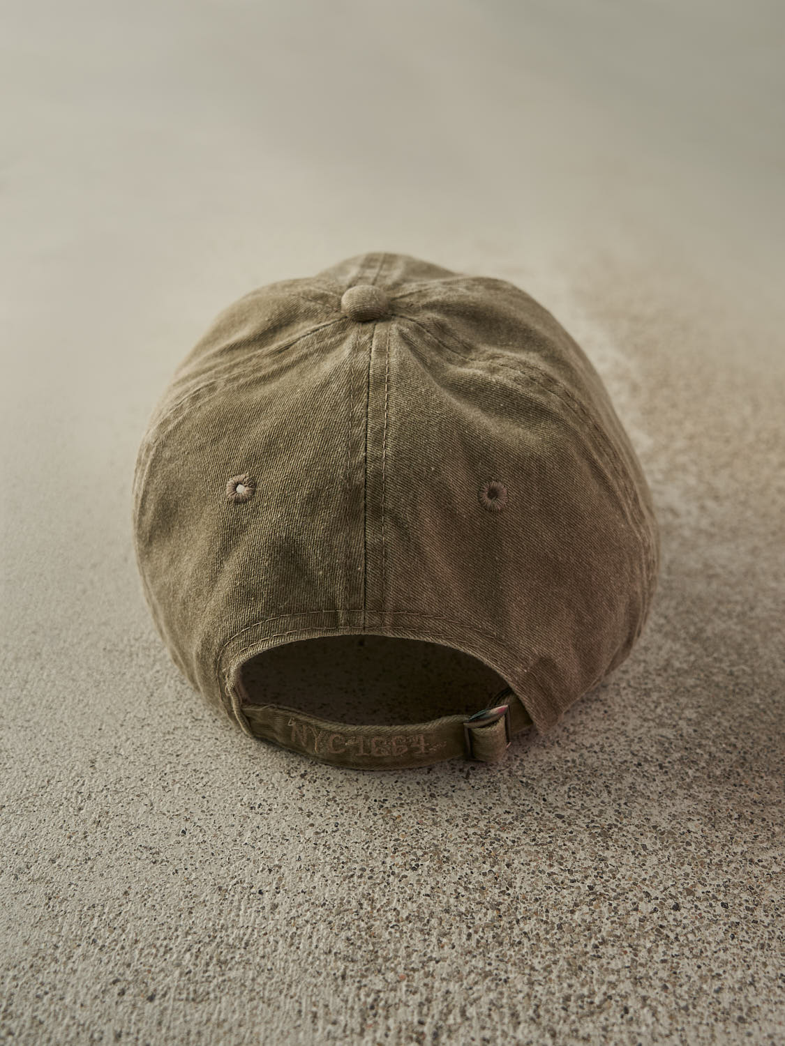 Vintage 90s Beige NYC Embroidered Strapback Hat