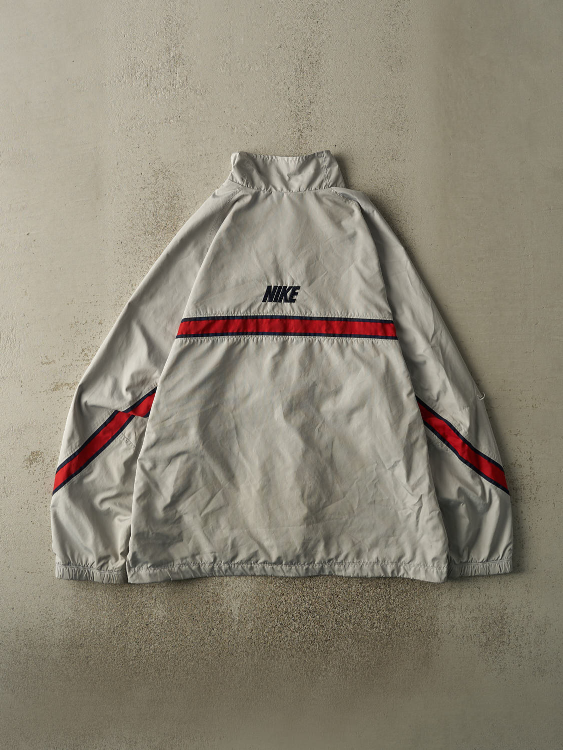 Vintage Y2K Grey & Red Nike Embroidered Track Jacket (XL/XXL)