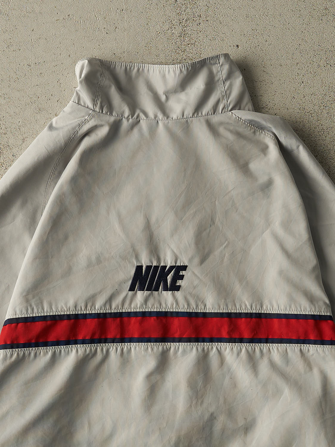 Vintage Y2K Grey & Red Nike Embroidered Track Jacket (XL/XXL)