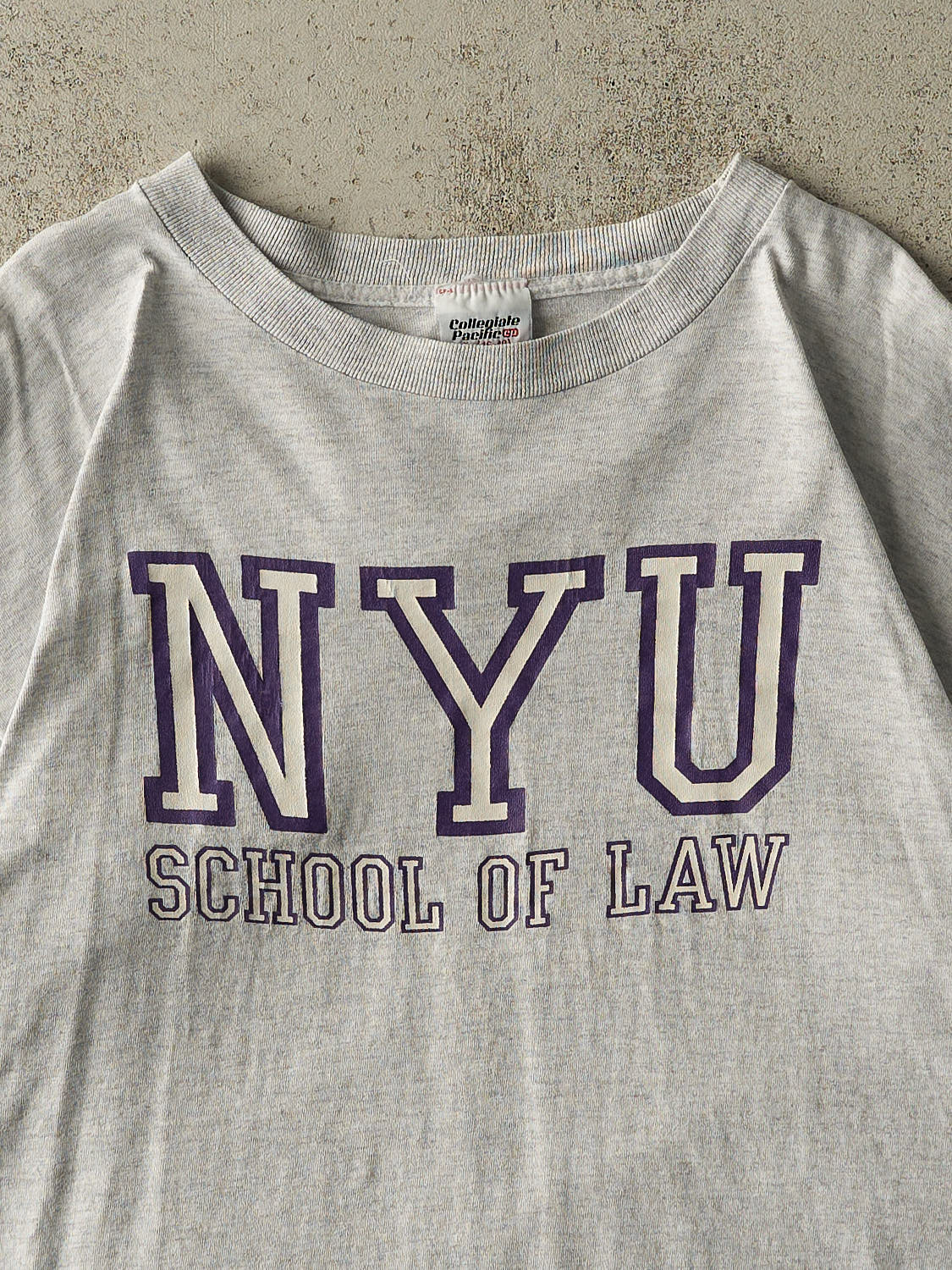 Vintage 90s Heather Grey NYU School Of Law Tee (L/XL)