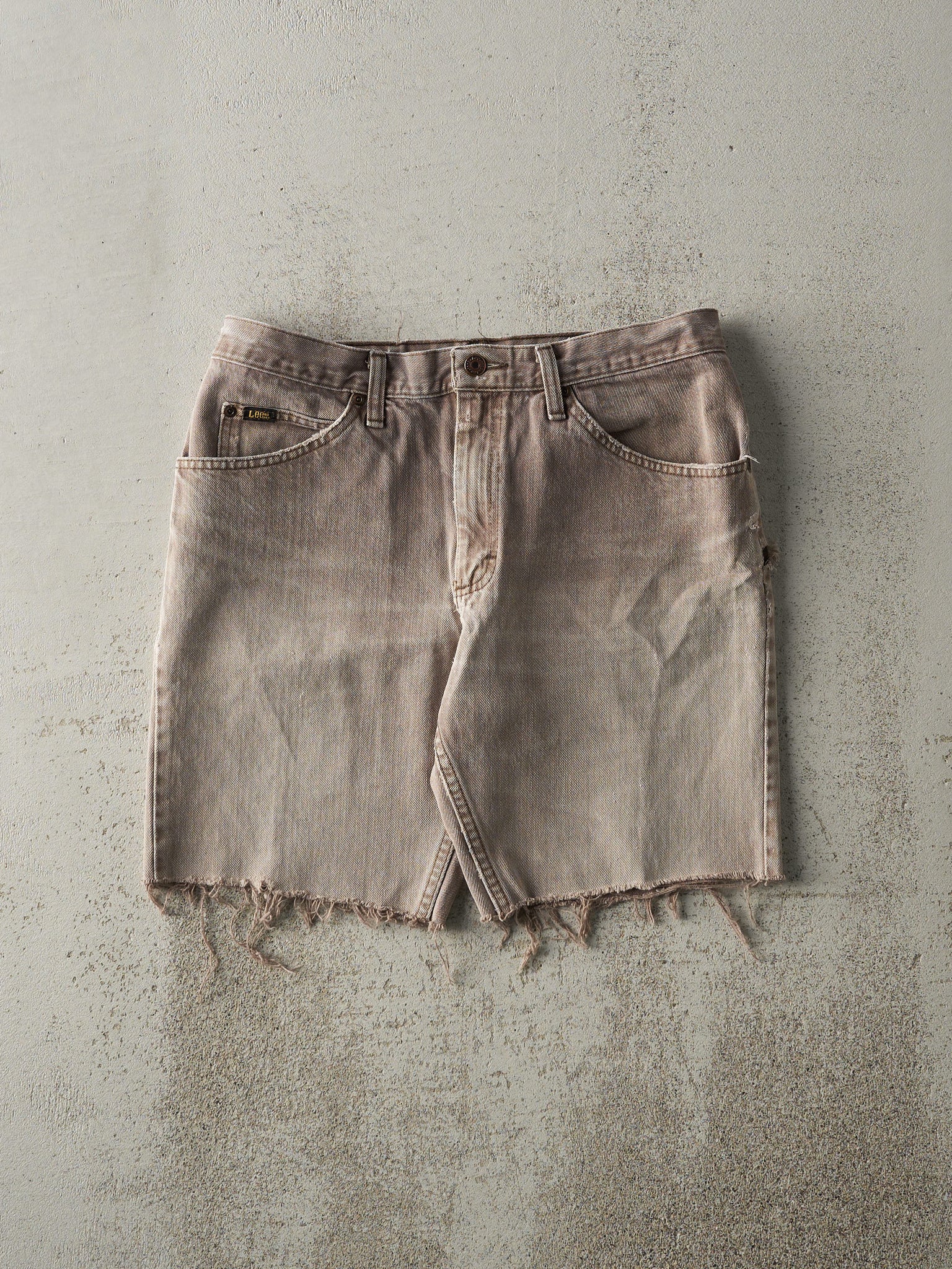 Vintage 90s Washed Brown Lee Cut Off Denim Shorts (31.5x8)