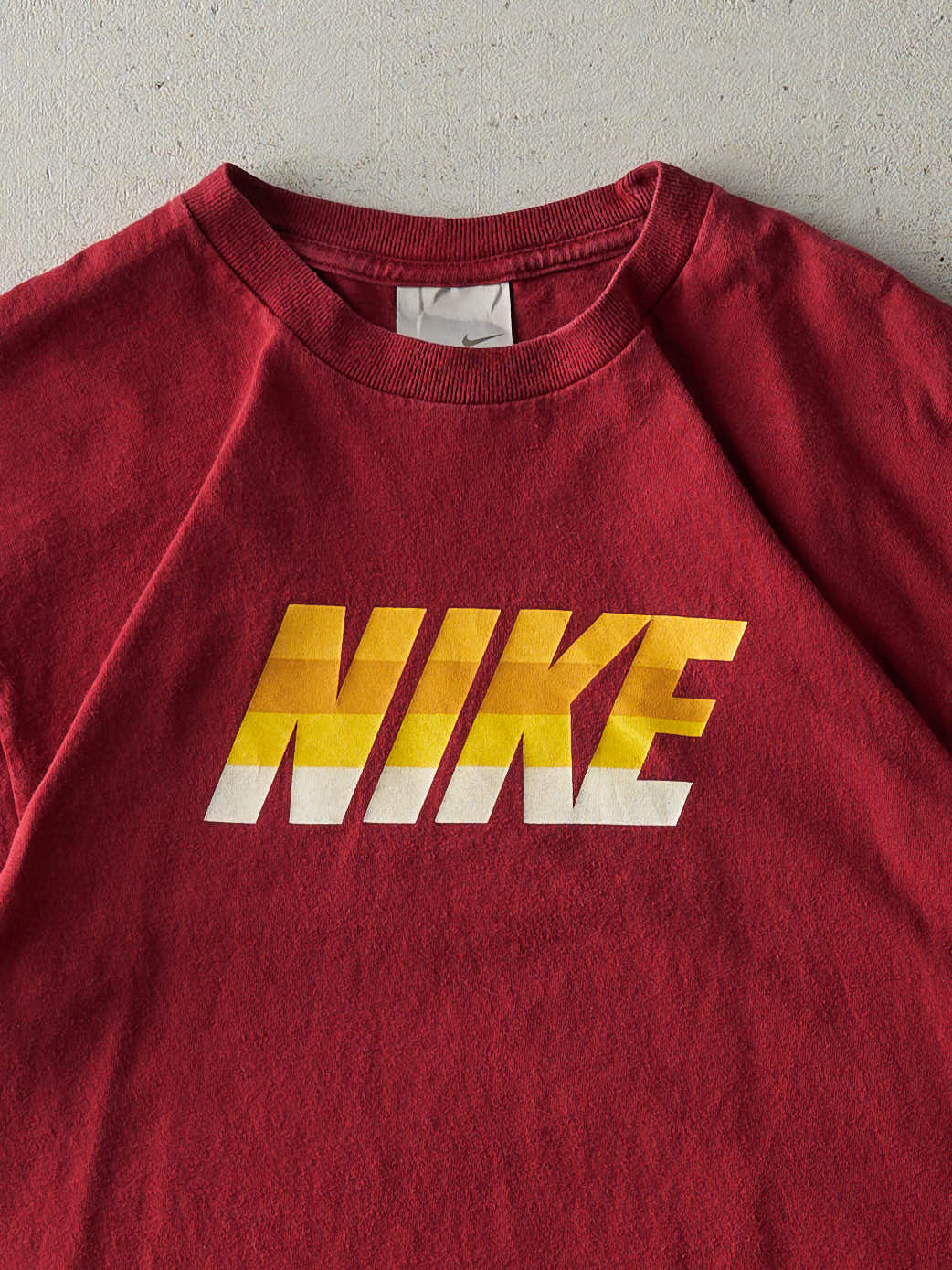 Vintage Y2K Burgundy Nike Logo Tee (S)