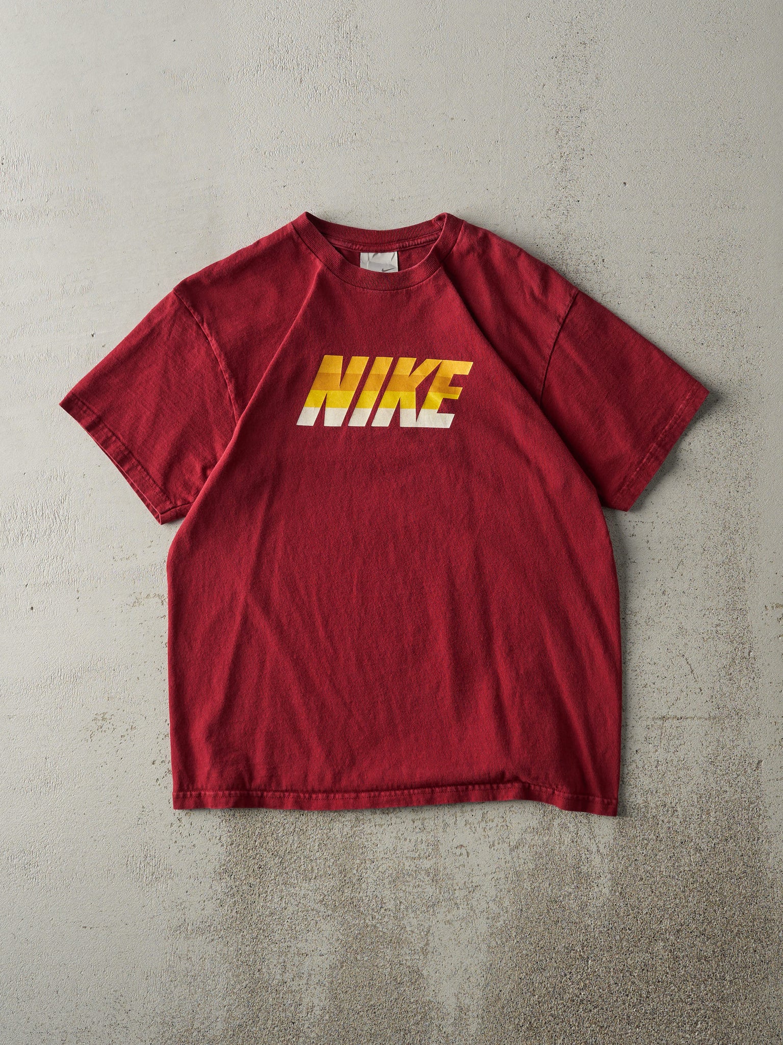 Vintage Y2K Burgundy Nike Logo Tee (S)