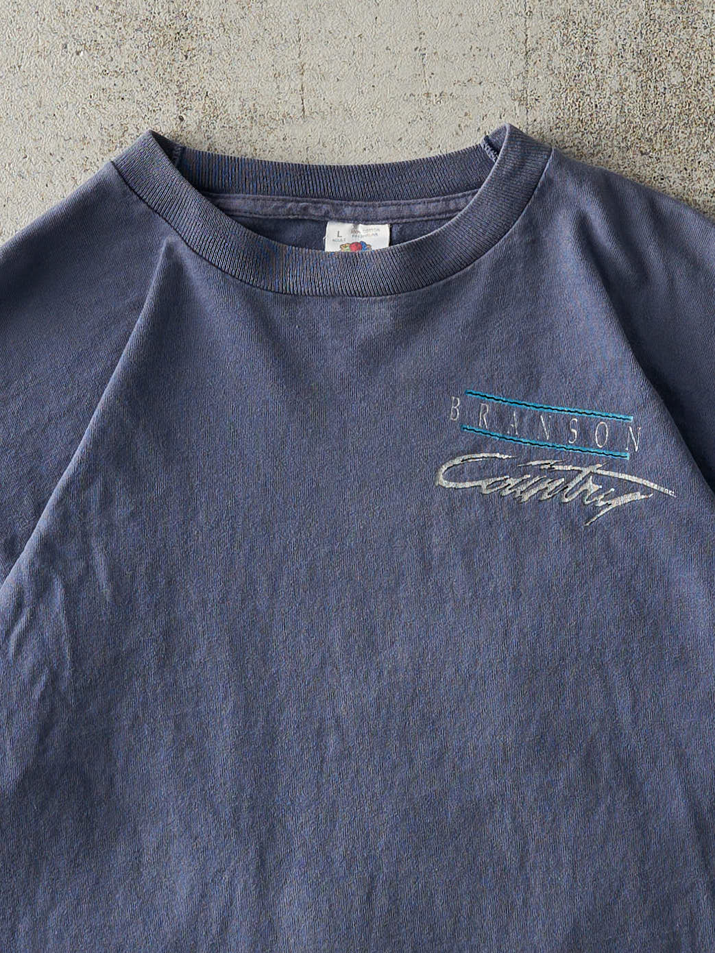 Vintage 90s Slate Blue Branson Country Music Single Stitch Tee (M)