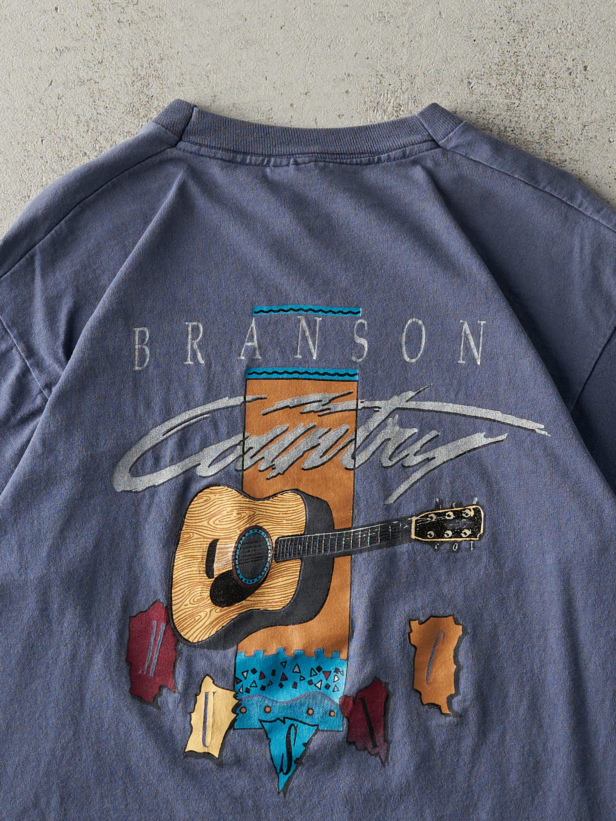 Vintage 90s Slate Blue Branson Country Music Single Stitch Tee (M)