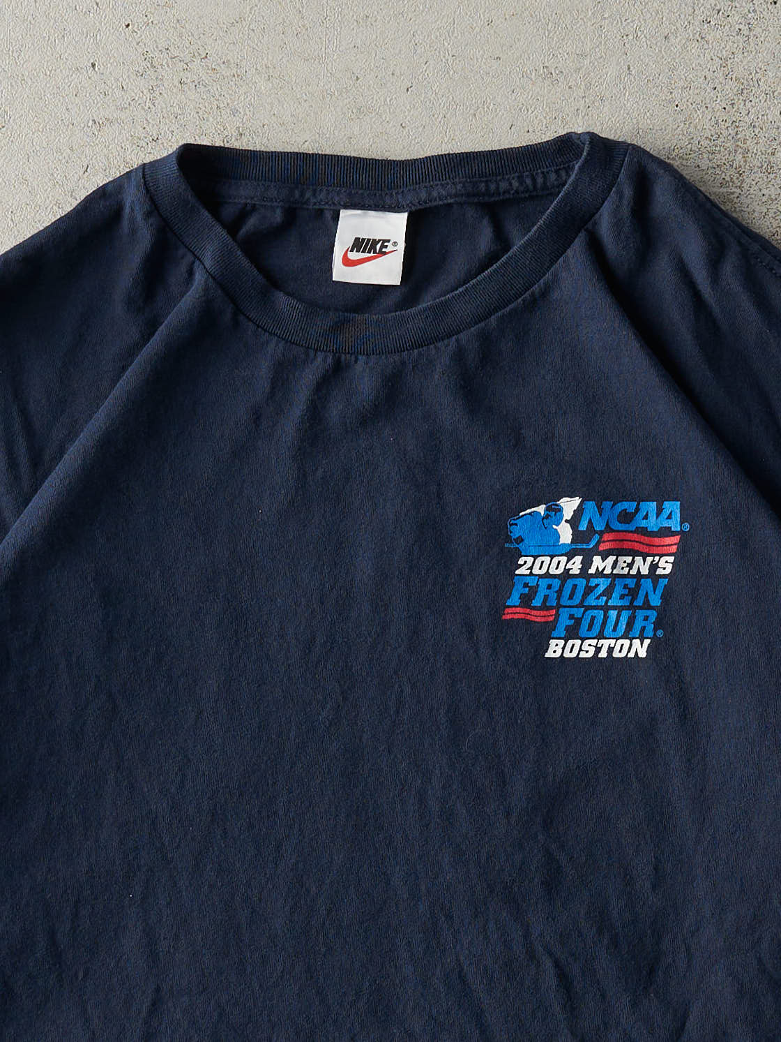 Vintage 04' Navy Blue NCAA Boston Frozen Four Nike Tee (L/XL)