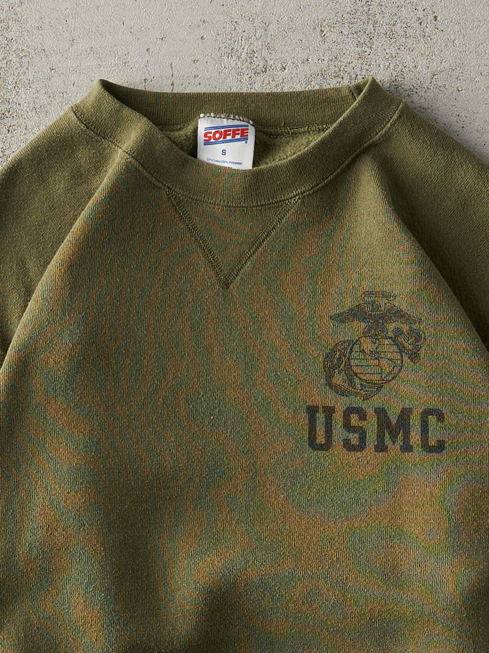 Vintage 90s Army Green USMC Crewneck (S/M)