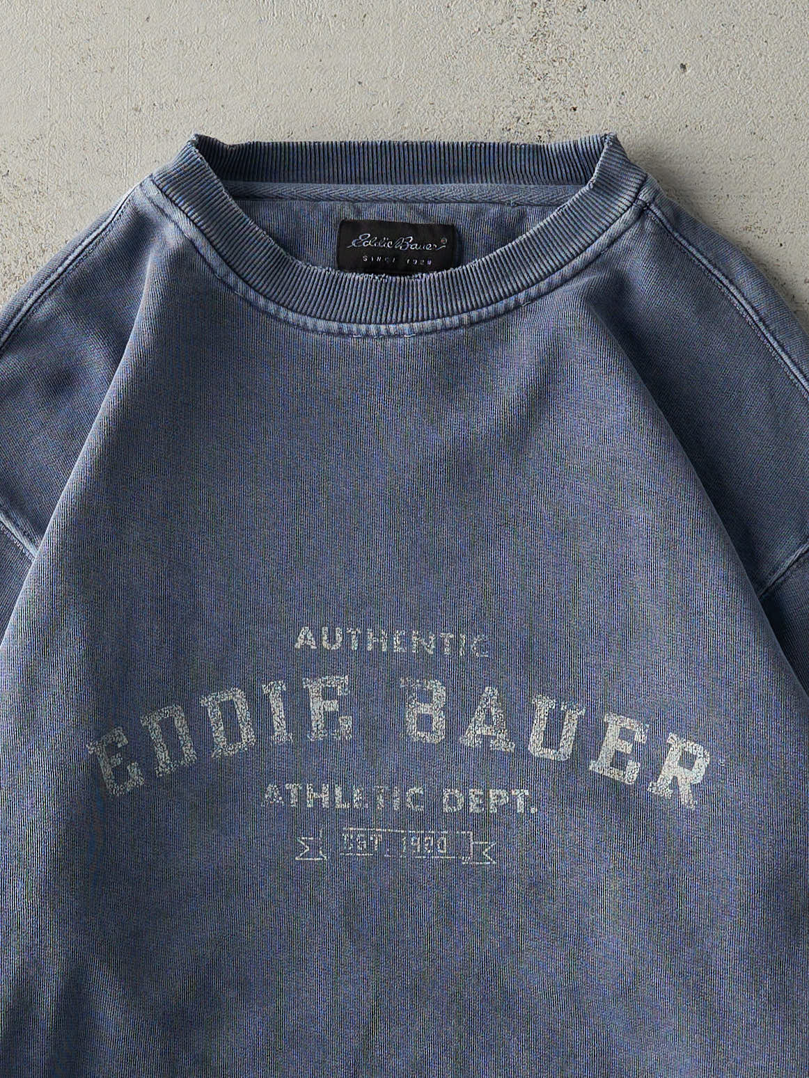 Vintage 90s Washed Navy Blue Eddie Bauer Logo Crewneck (S/M)