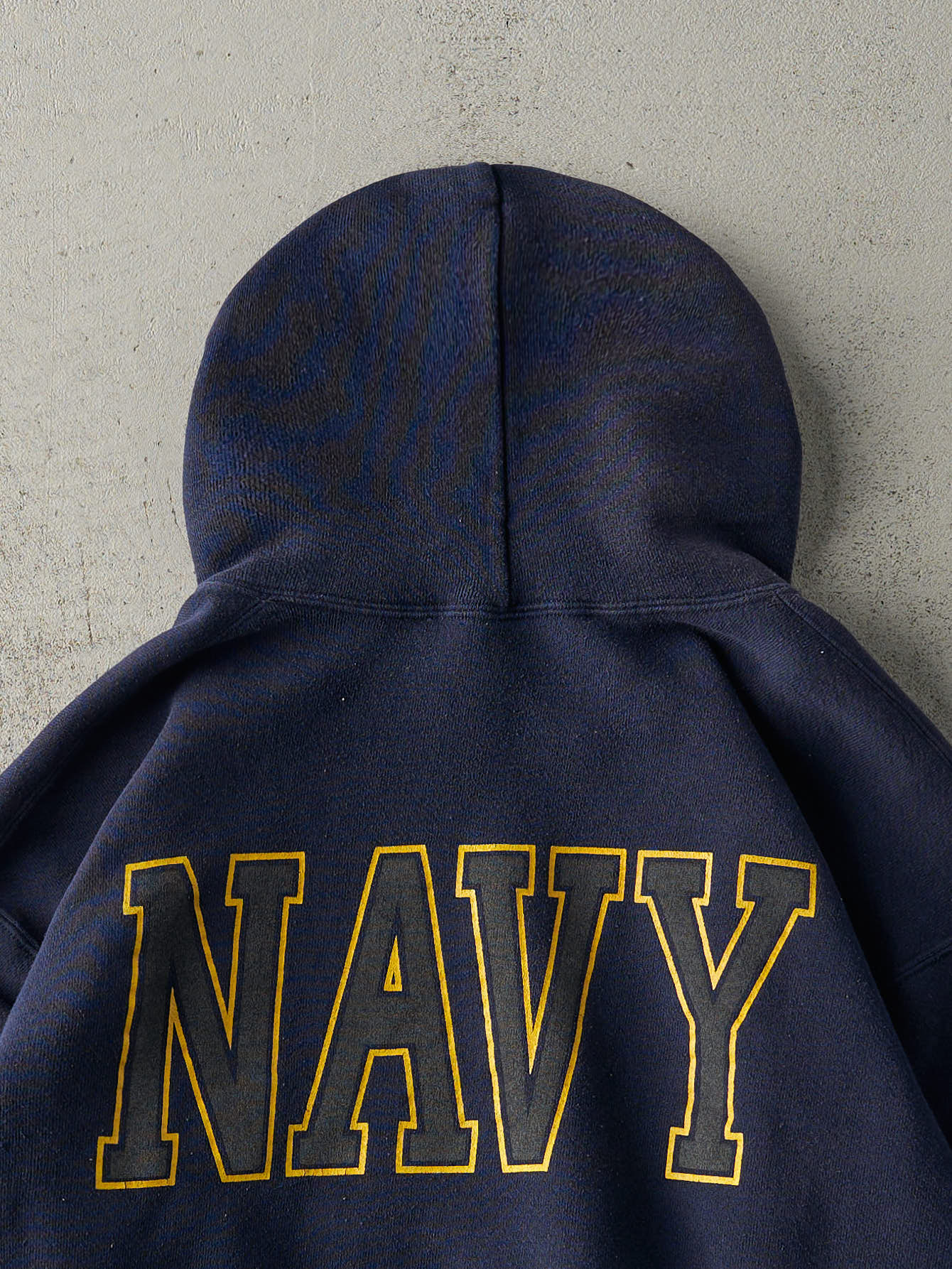 Vintage 90s Navy Blue United States Navy Reflective Hoodie (M)