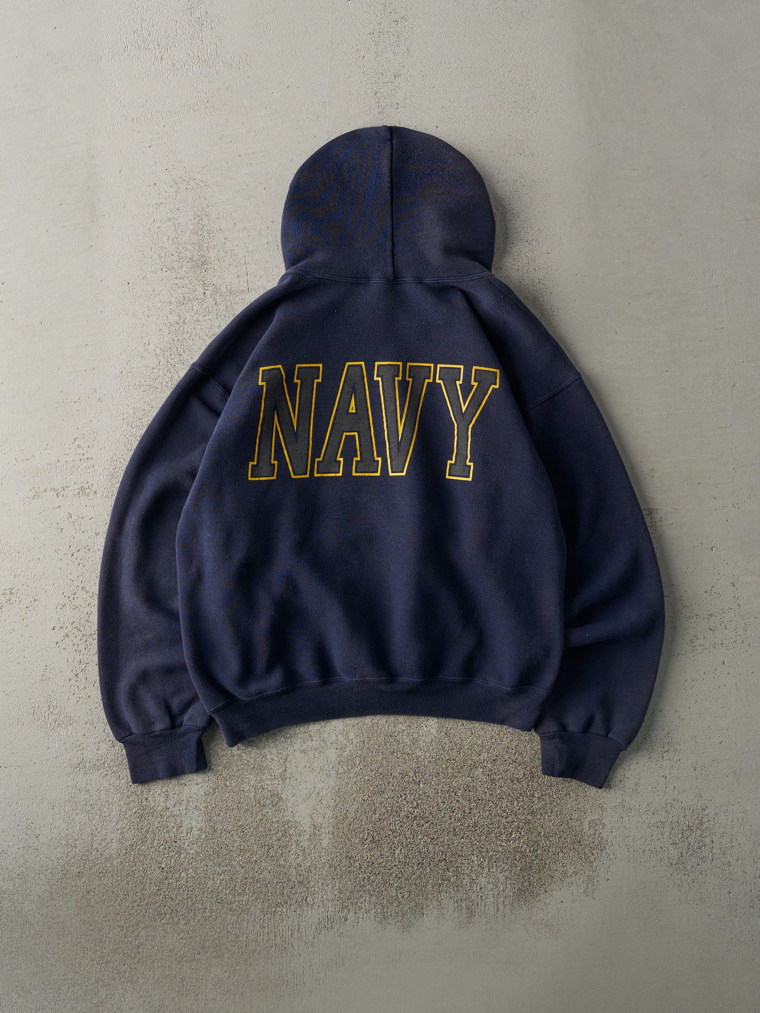 Vintage 90s Navy Blue United States Navy Reflective Hoodie (M)