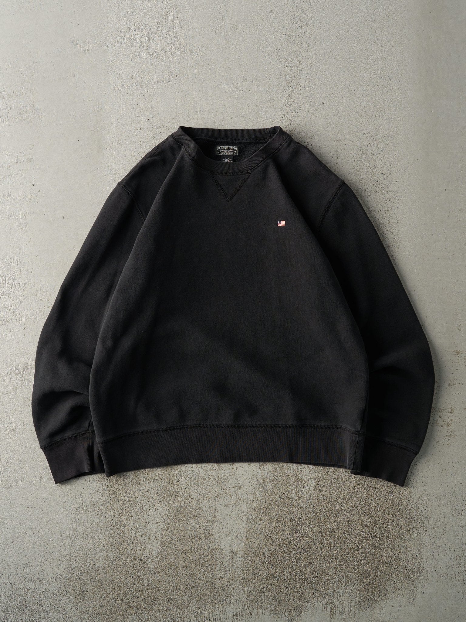 Vintage Y2K Black Embroidered Polo Jeans Co Ralph Lauren Crewneck (L)