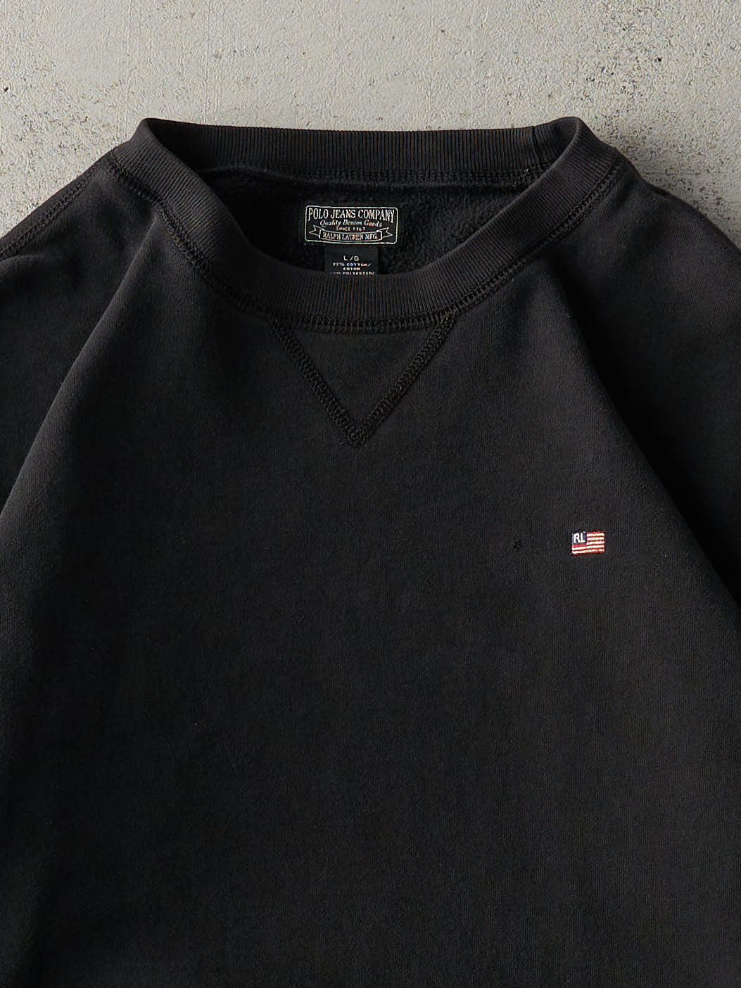 Vintage Y2K Black Embroidered Polo Jeans Co Ralph Lauren Crewneck (L)