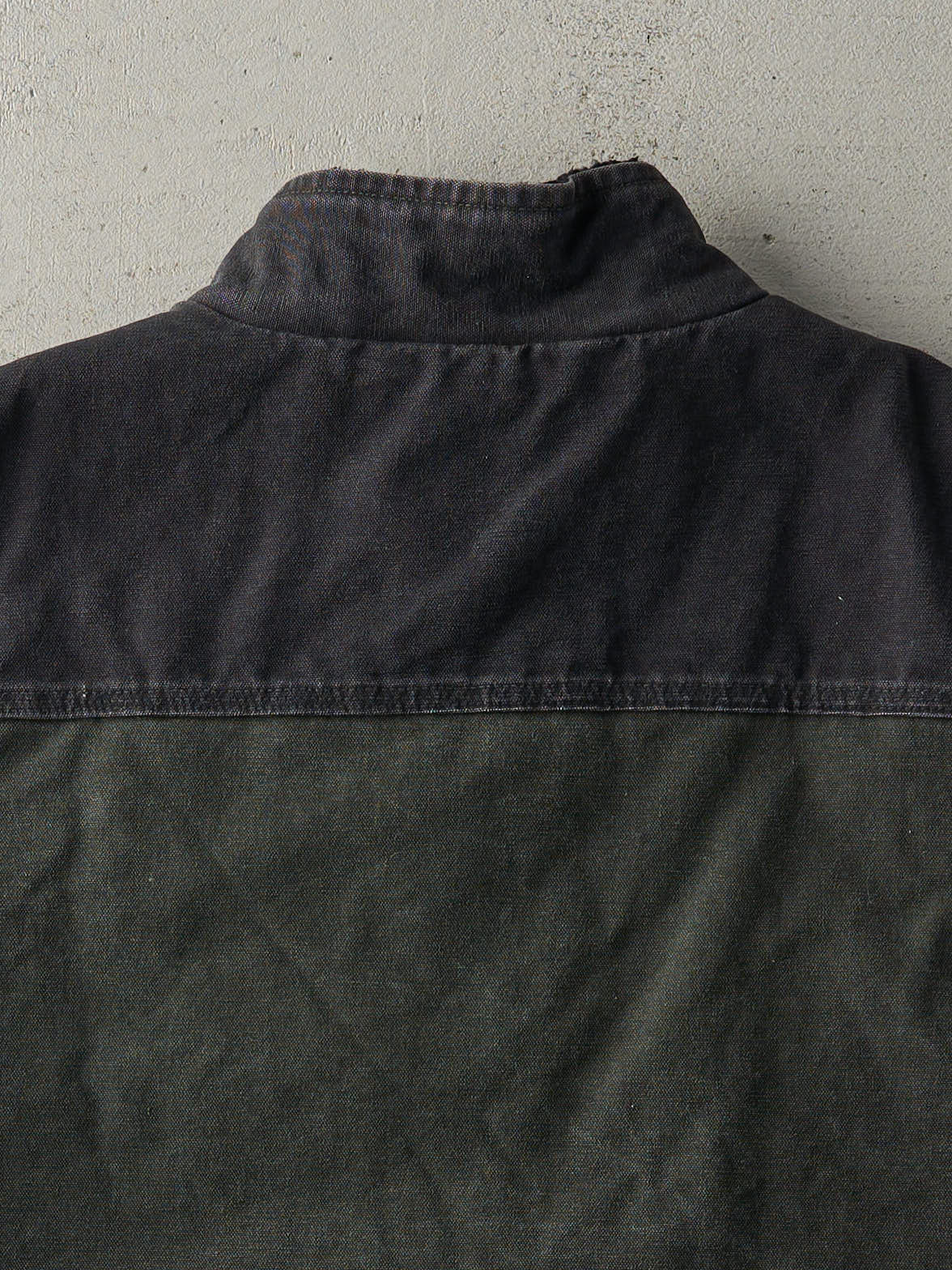 Vintage Y2K Green Carhartt Embroidered Sherpa Lined Vest (L)