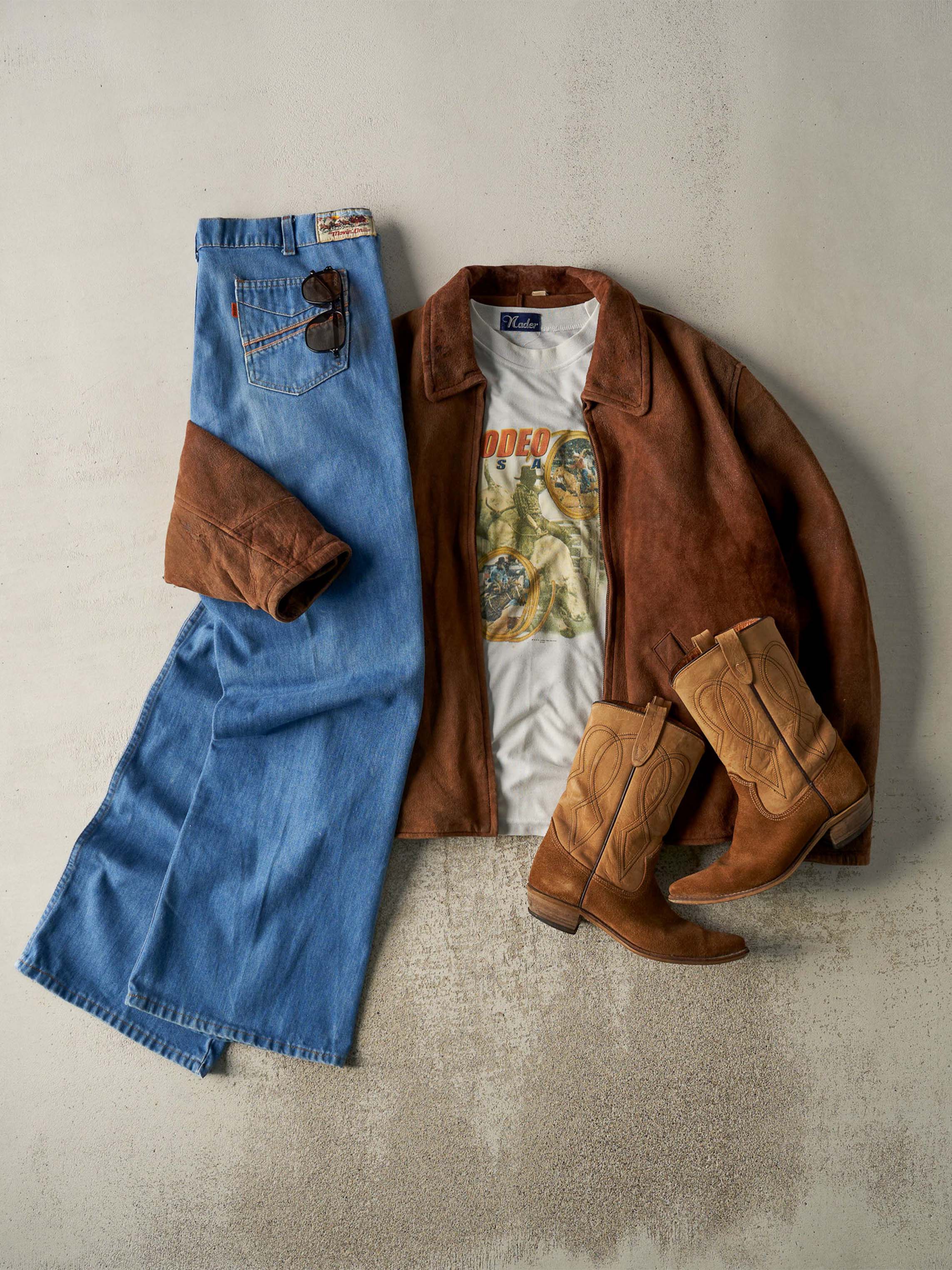 Vintage 80s Brown Patino Road Suede Leather Jacket (L/XL